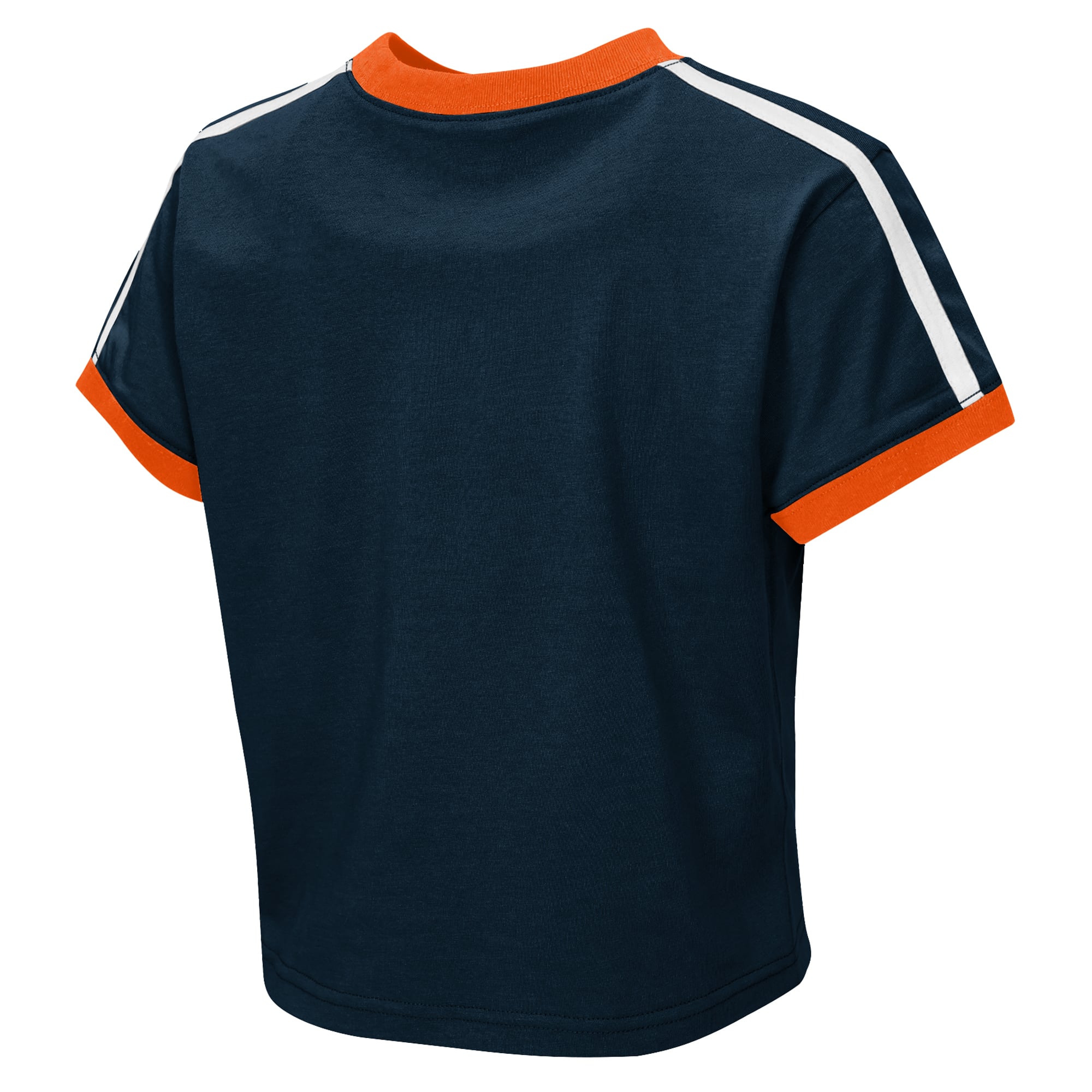 T-shirt court à col rond bleu marine Chicago Bears pour bébé, par Erin Andrews, jeunes filles.