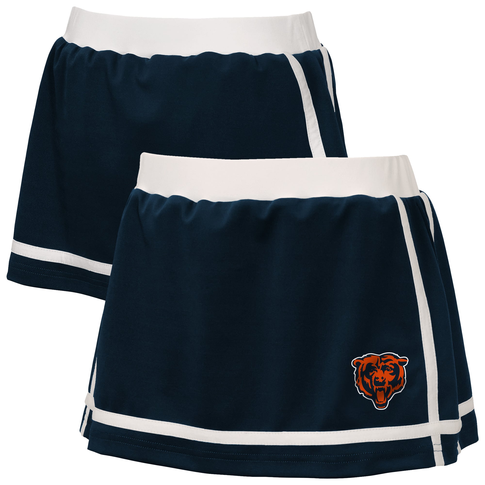 Jupe-short rayée marine des équipes spéciales Chicago Bears de la marque Girls Youth WEAR by Erin Andrews