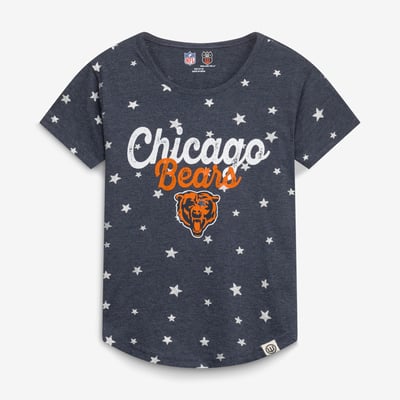  Chicago Bears Wes & Willy Girls Youth Shimmer Star T-Shirt - Navy