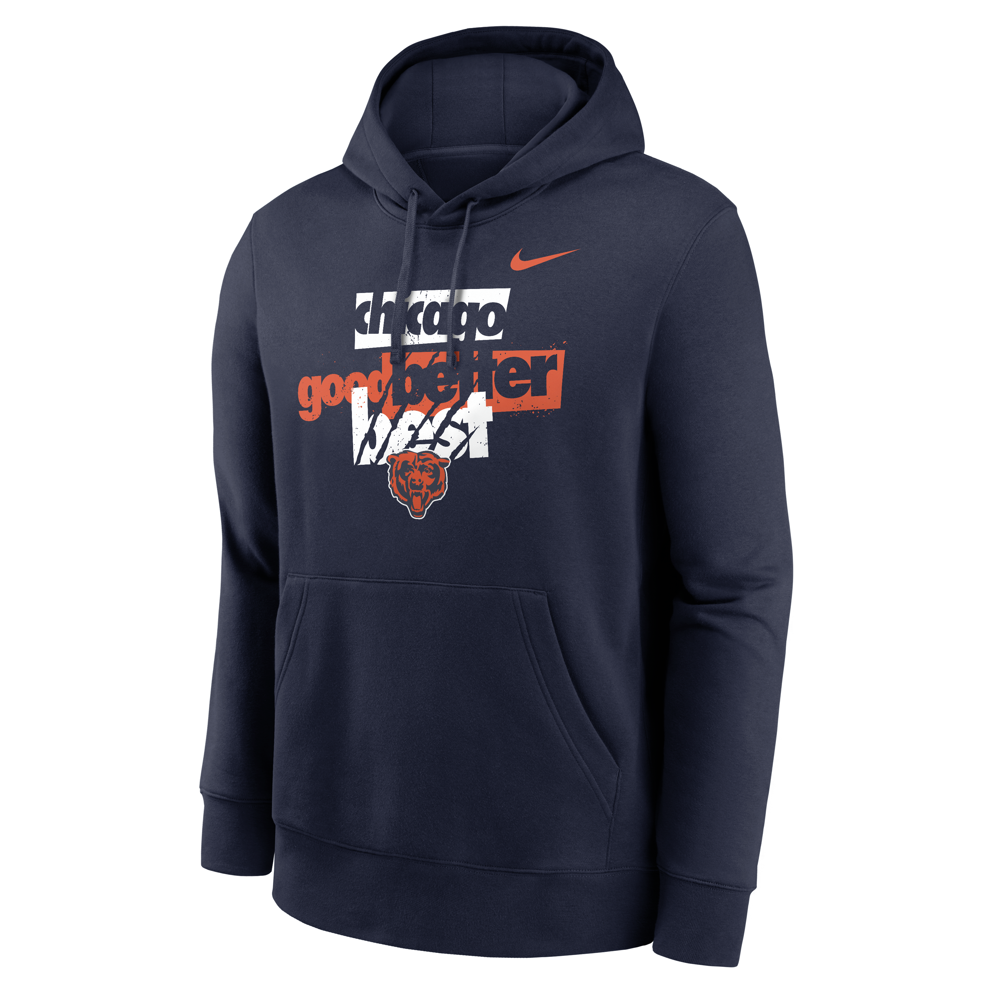 Sweat à capuche Nike Chicago Bears Club bleu marine pour homme (Good, Better, Best)
