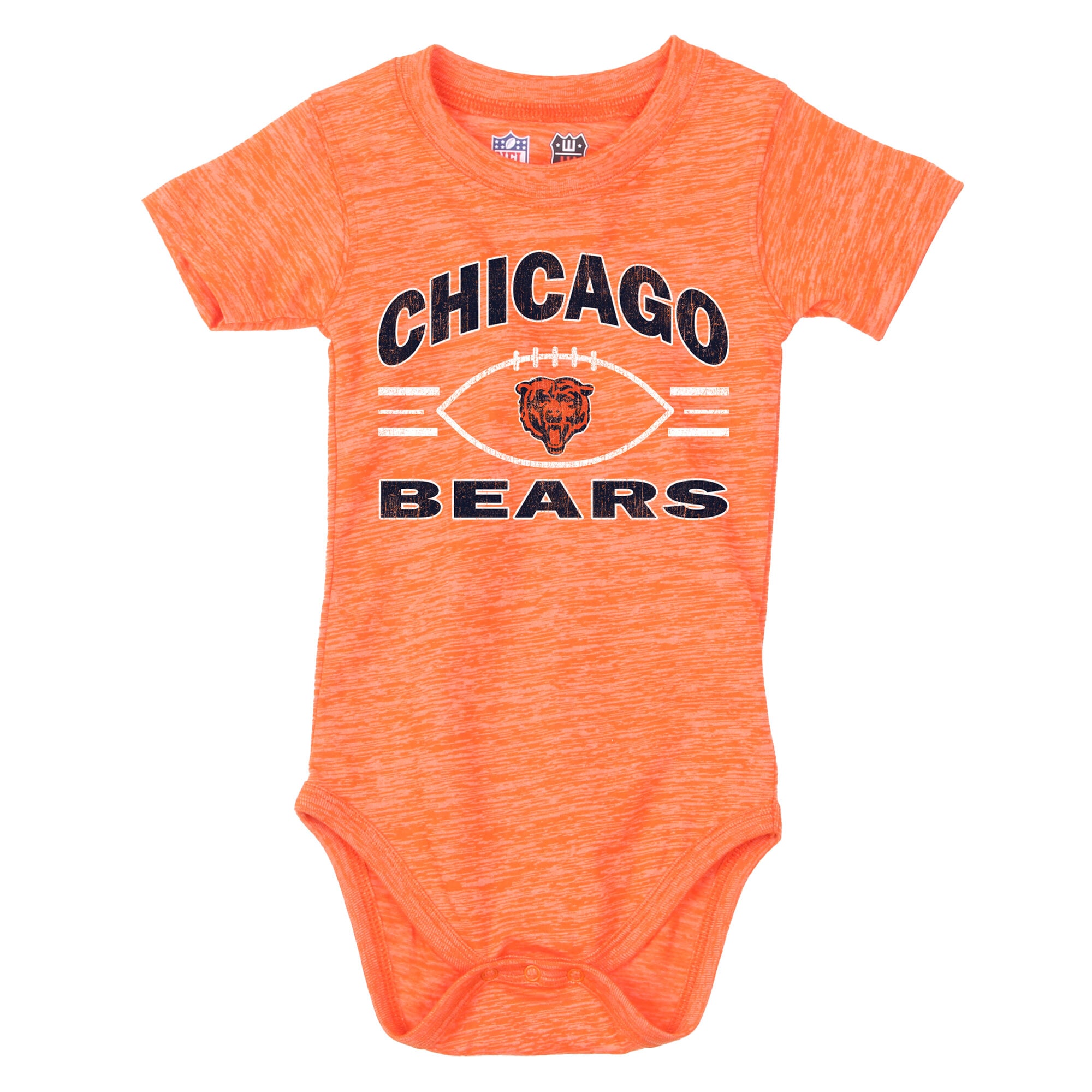 Ensemble body et short pour bébé Wes & Willy orange/marine Chicago Bears Cloudy Yard Hopper