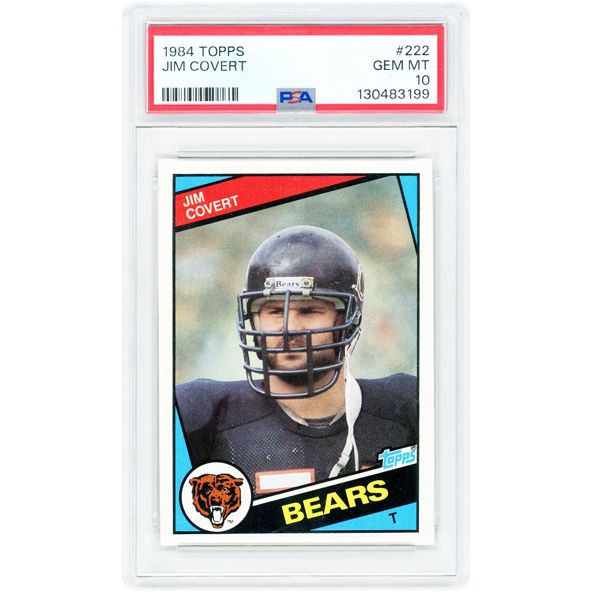 Jim Covert Chicago Bears 1984 Topps #222 PSA Authenticated 10 Rookie Card