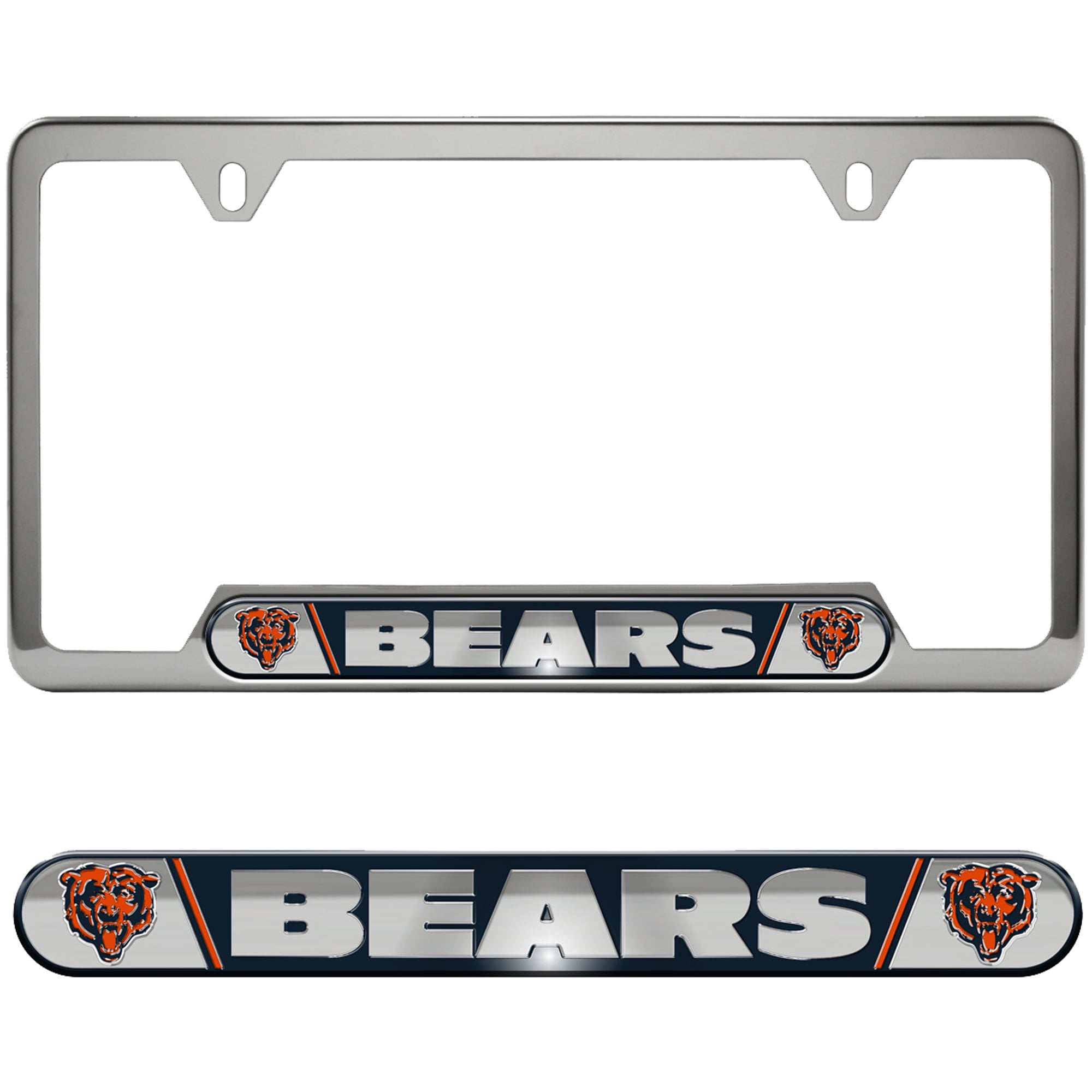 Cadre de plaque d'immatriculation en relief des Chicago Bears