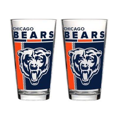 Chicago Bears Logo Brands Two-Piece 16oz. Pint Glass Set