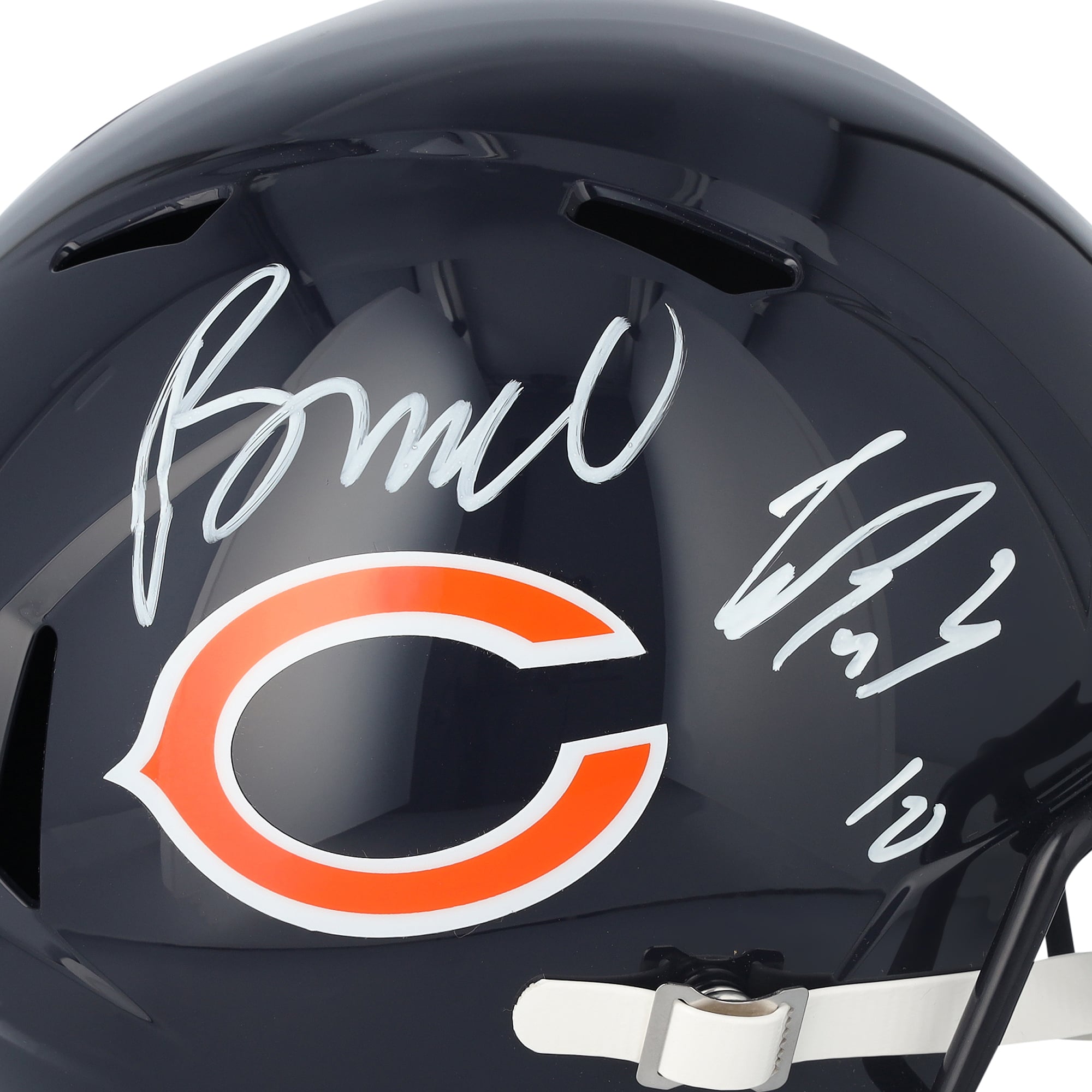 Casque réplique Riddell Speed ​​autographié par Luther Burden III et Rome Odunze des Bears de Chicago