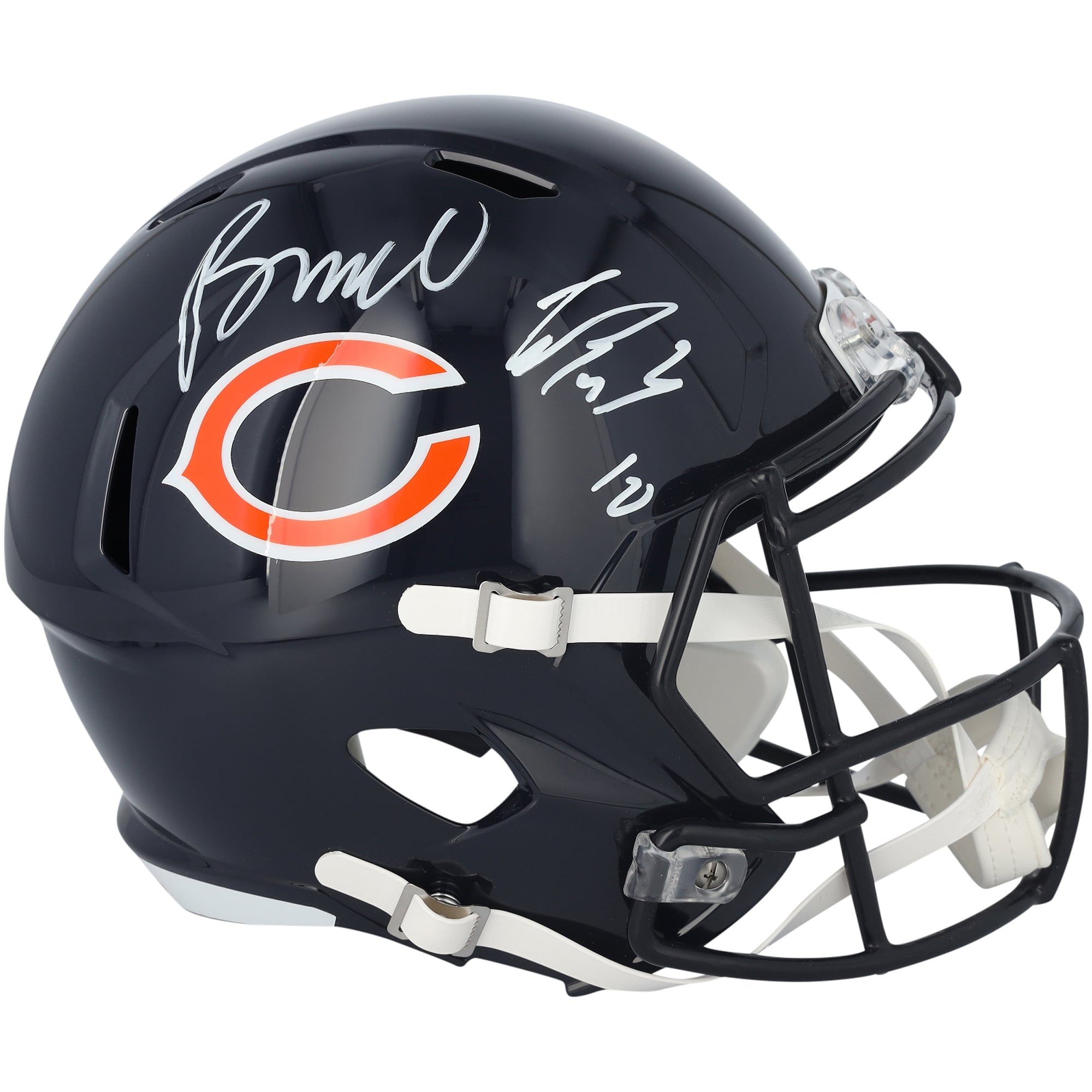 Casque réplique Riddell Speed ​​autographié par Luther Burden III et Rome Odunze des Bears de Chicago
