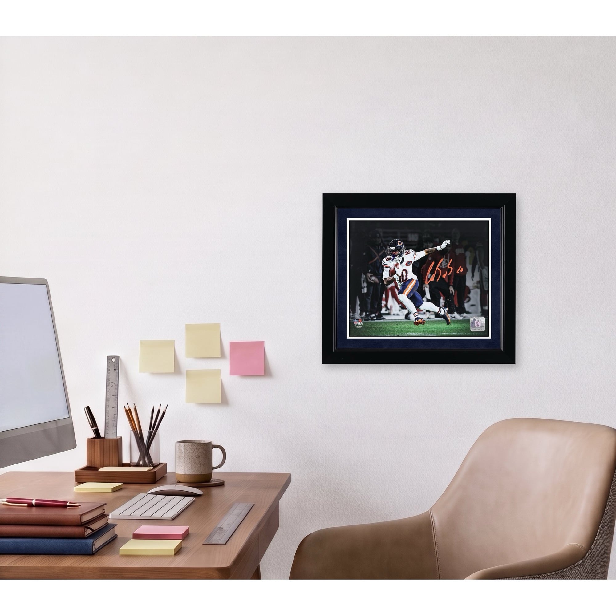 Photo de Luther Burden III, joueur des Bears de Chicago, autographiée (8 x 10 pouces), prise en pleine course.