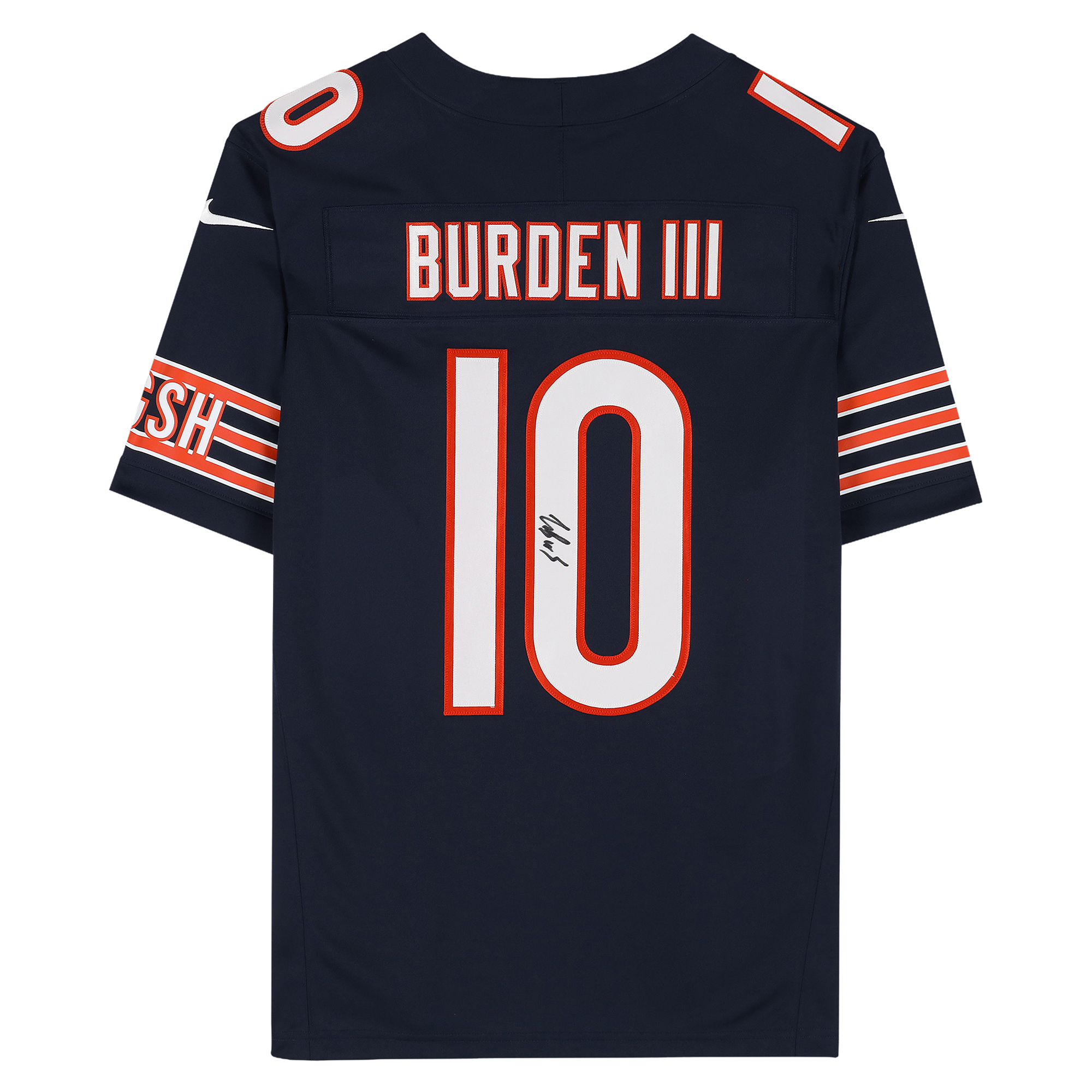 Maillot Nike Vapor Fuse bleu marine en édition limitée, autographié par Luther Burden III des Bears de Chicago