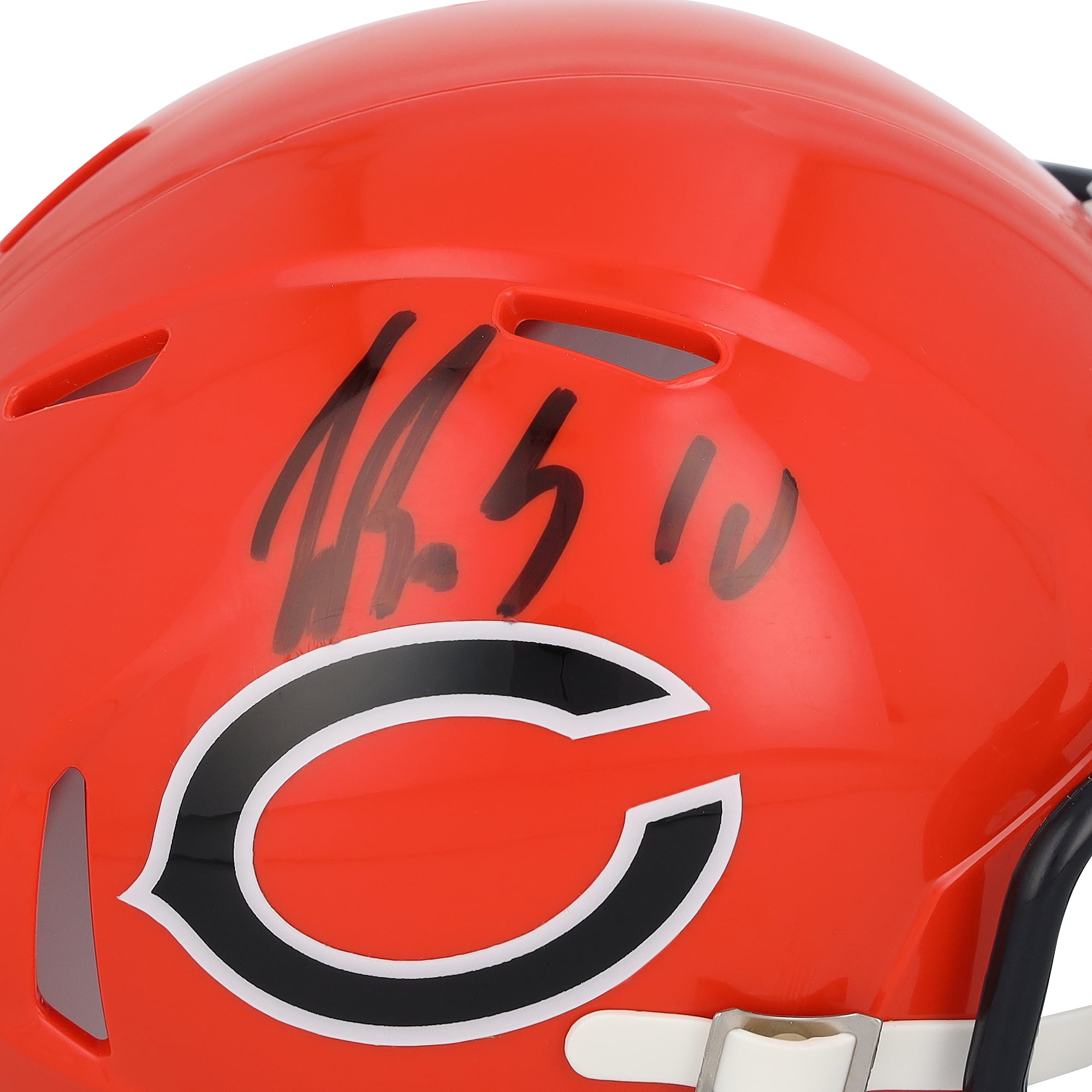 Mini-casque Riddell orange Alternate Speed ​​autographié par Luther Burden III des Bears de Chicago