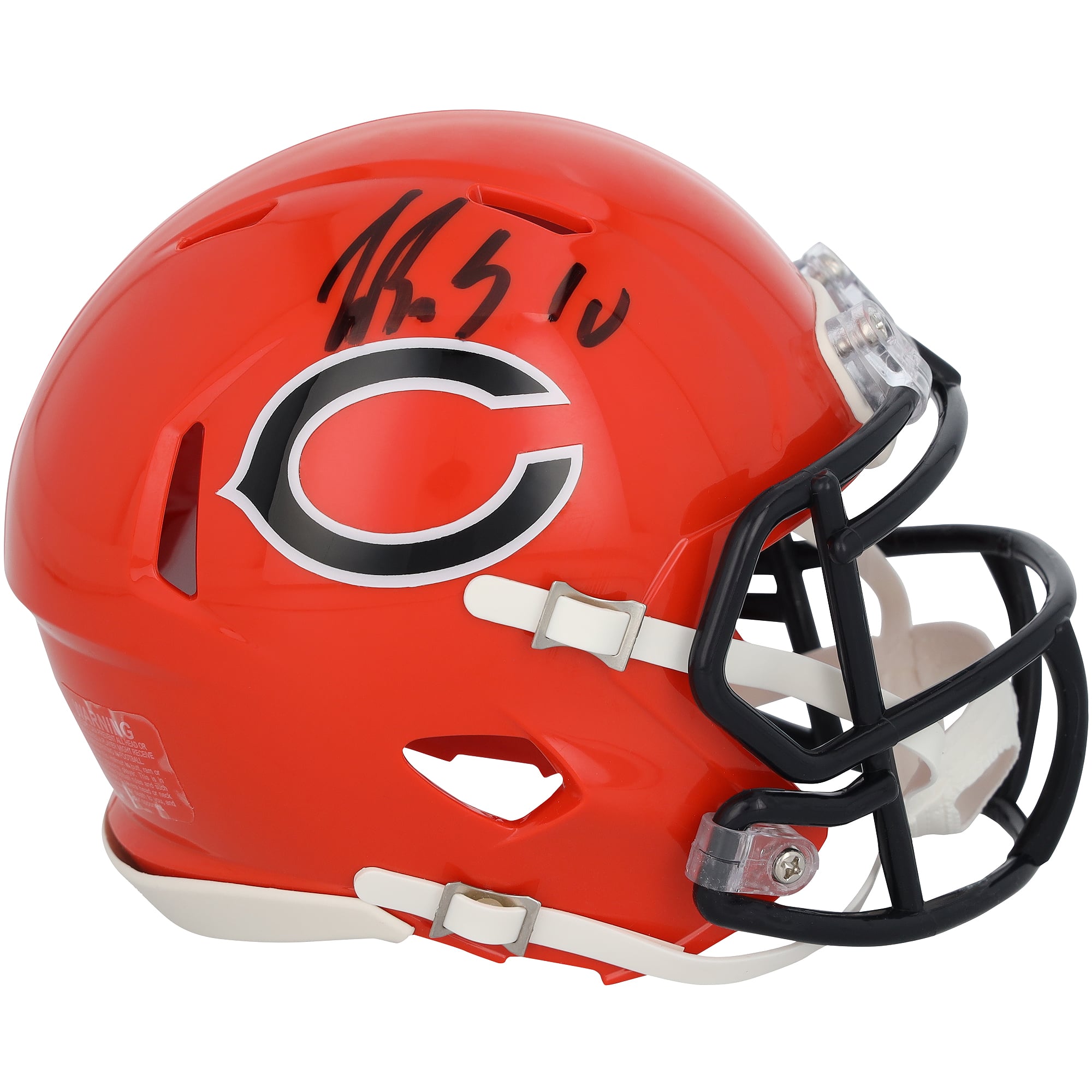 Mini-casque Riddell orange Alternate Speed ​​autographié par Luther Burden III des Bears de Chicago