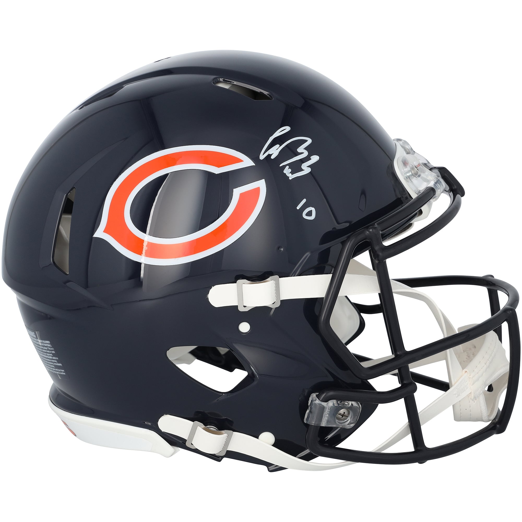 Casque Riddell Speed ​​Authentic autographié par Luther Burden III des Bears de Chicago