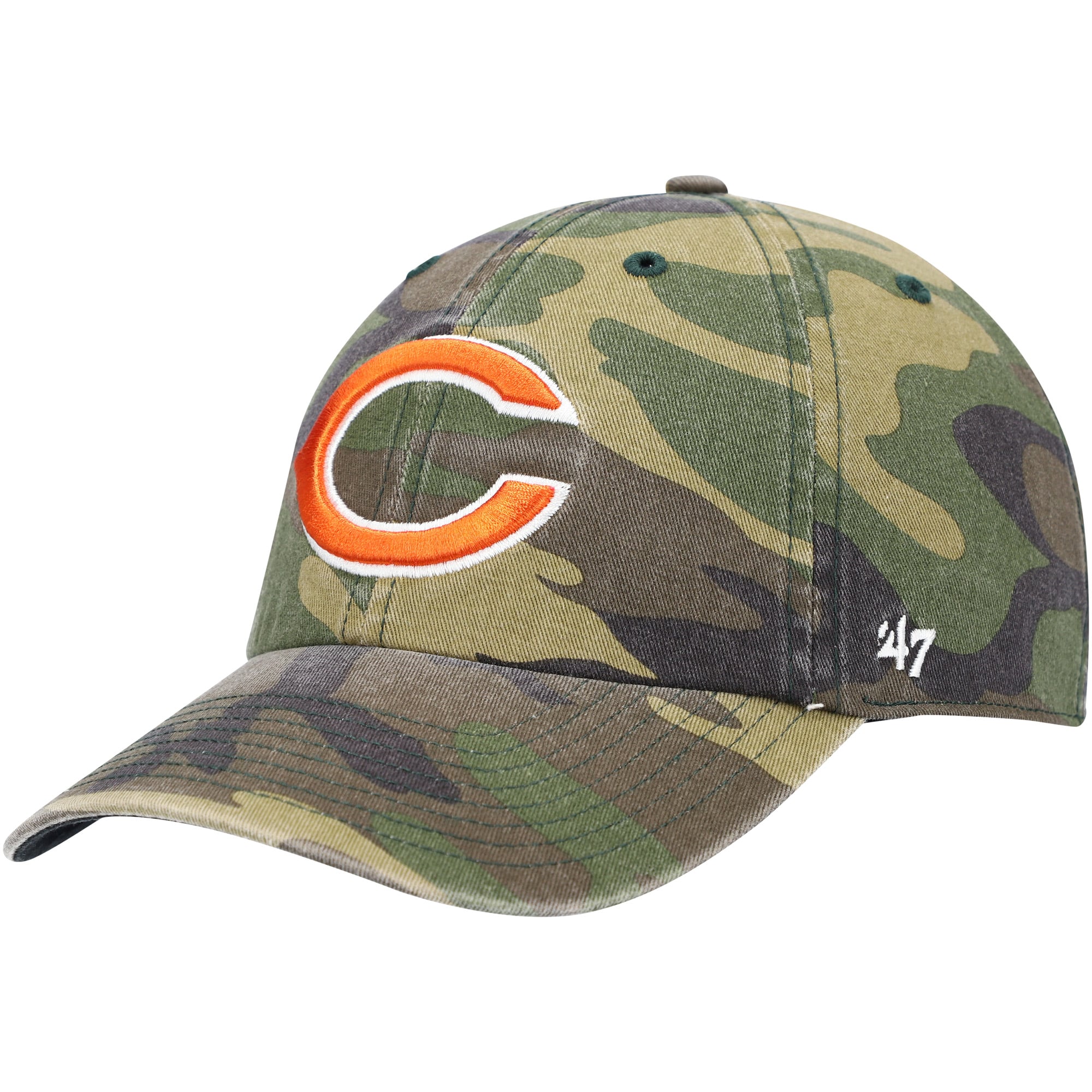 Casquette ajustable pour homme « 47 Camo Chicago Bears Logo Woodland Clean Up »