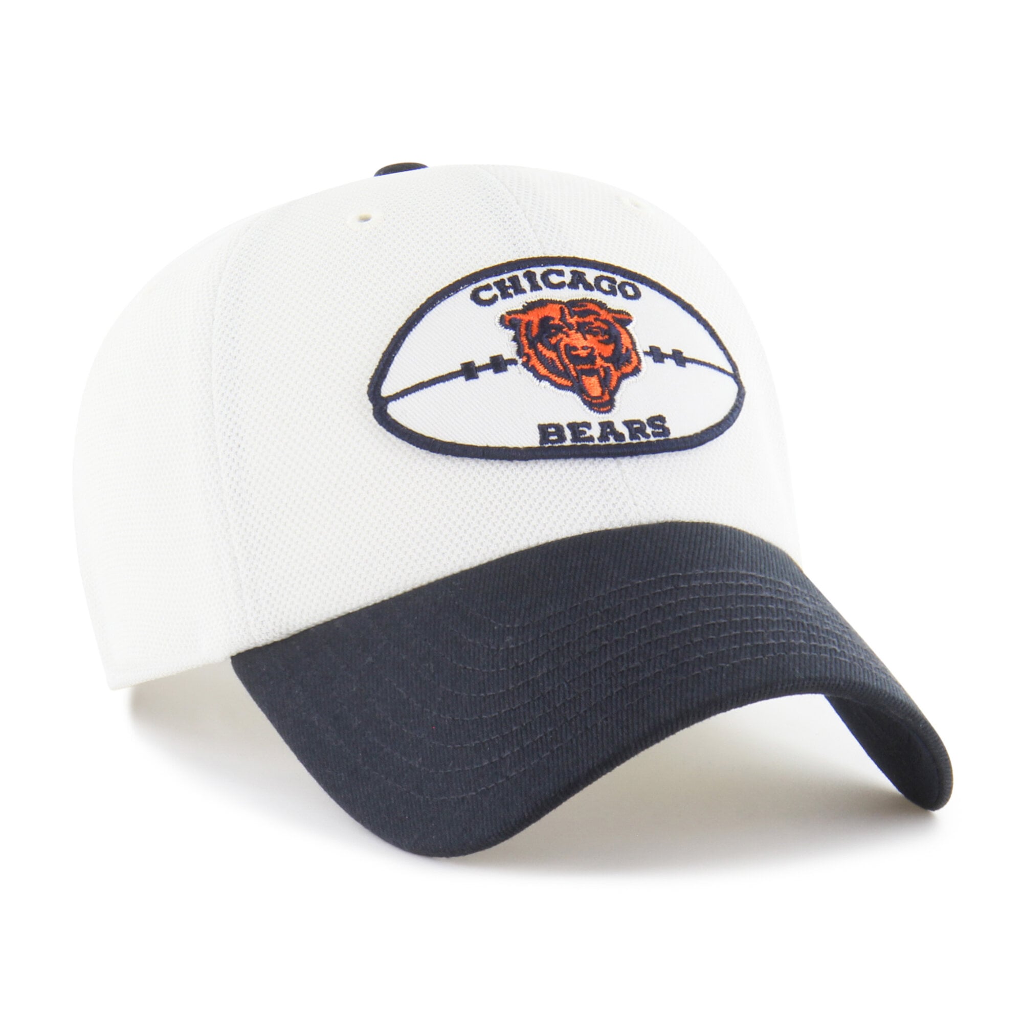 Men's '47 Cream/Navy Chicago Bears Pique Patch Clean Up Adjustable Hat