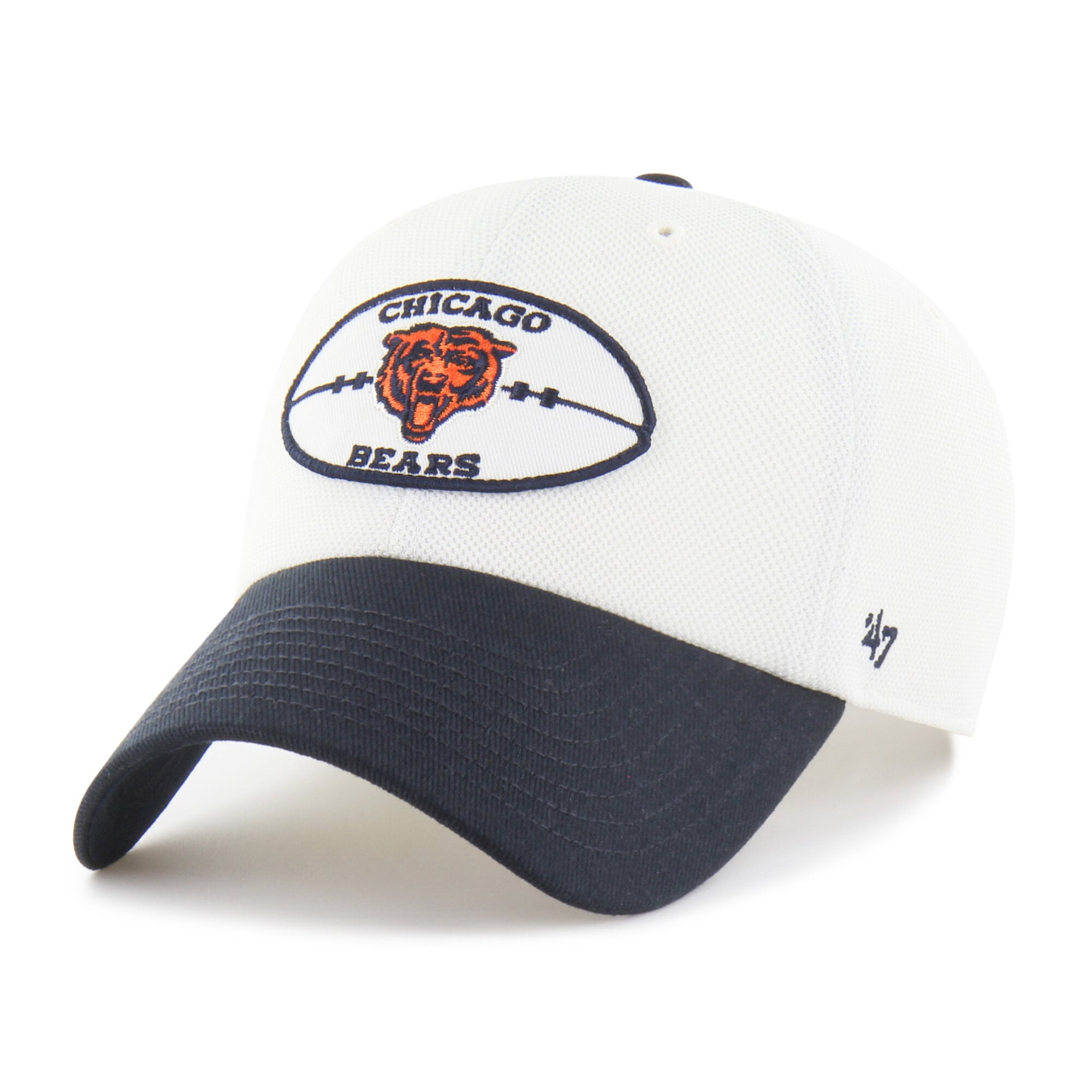 Men's '47 Cream/Navy Chicago Bears Pique Patch Clean Up Adjustable Hat