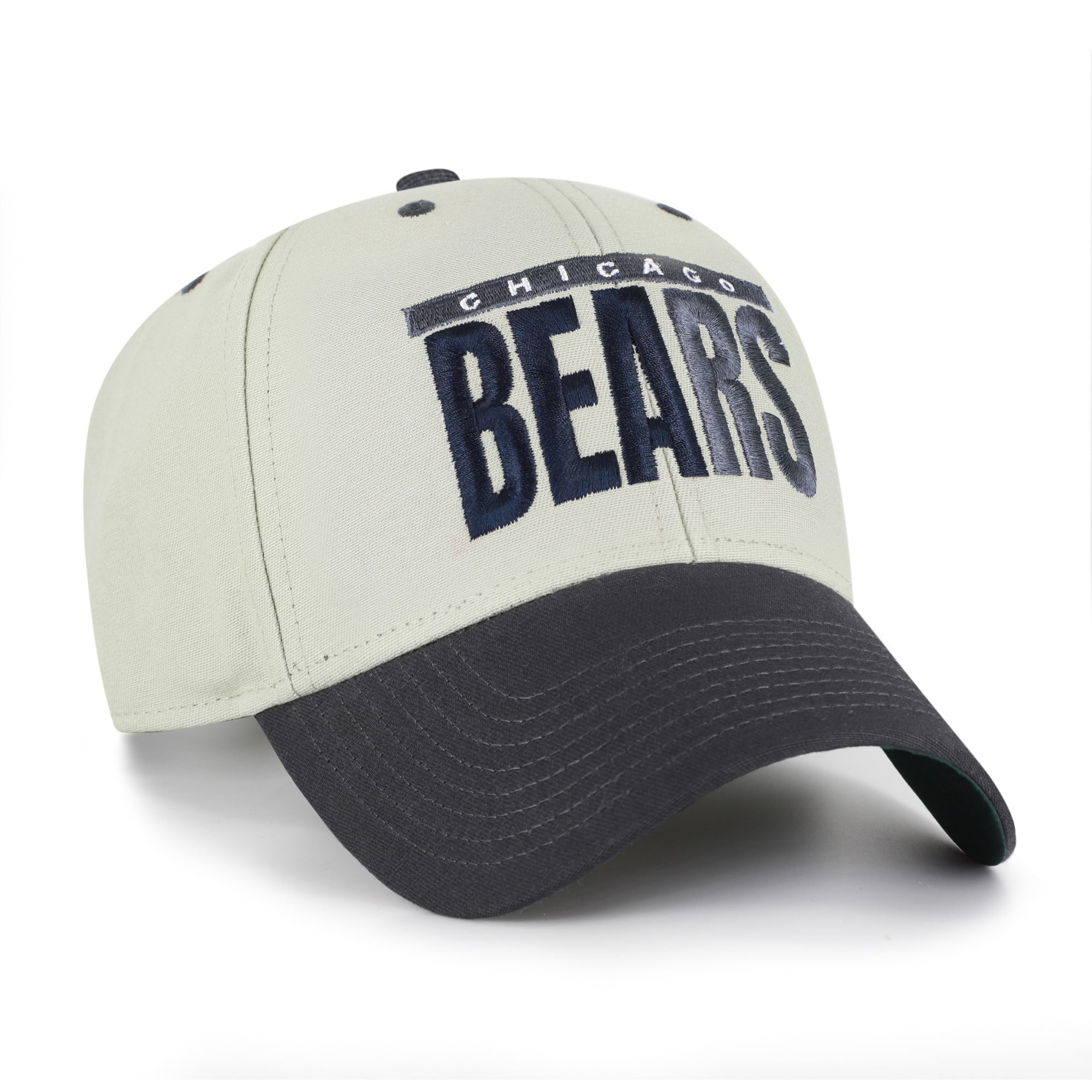 Men's '47 Gray/Black Chicago Bears Half Block Text MVP Adjustable Hat