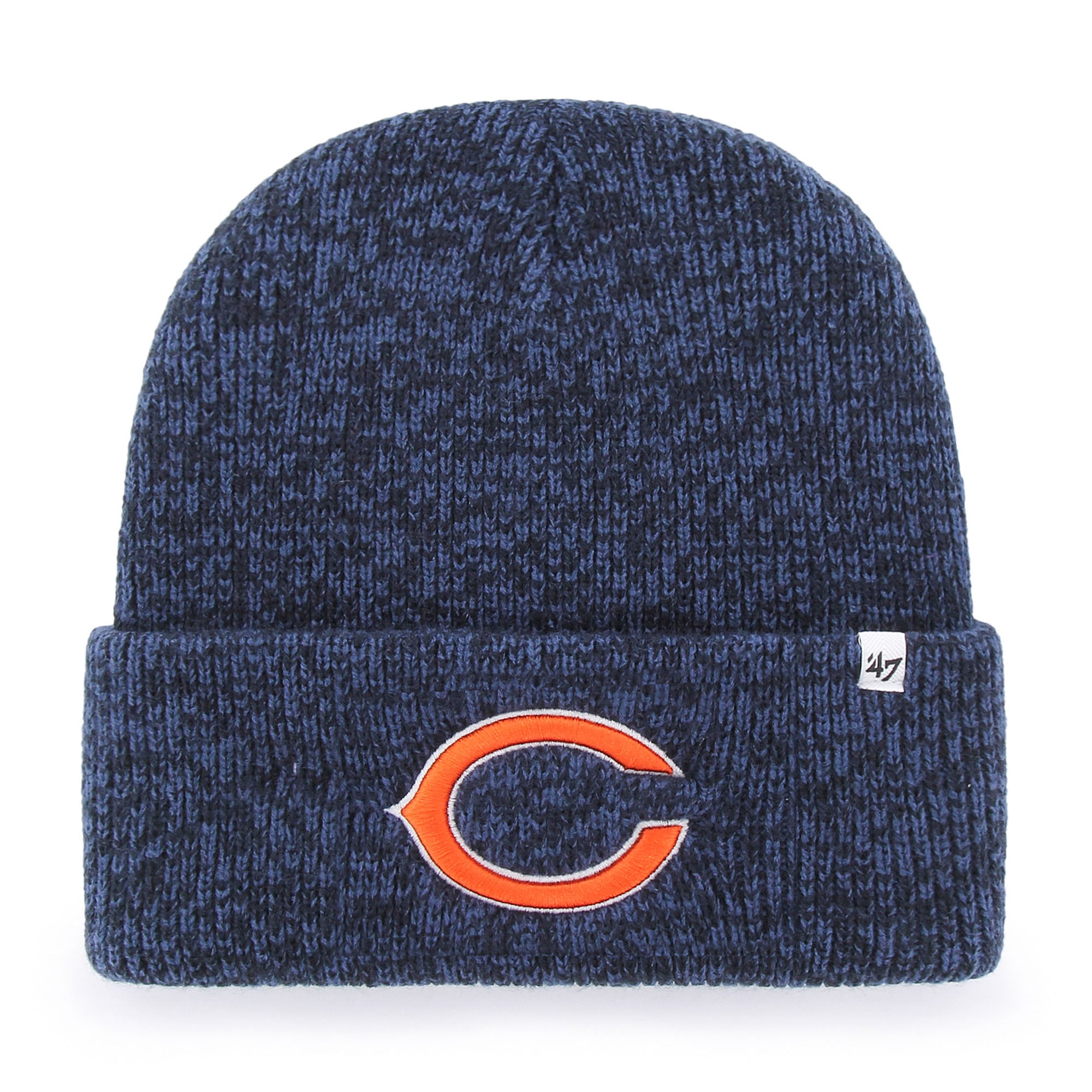 Bonnet en tricot à revers « Heather Navy Chicago Bears Brain Freeze » pour homme, modèle 47