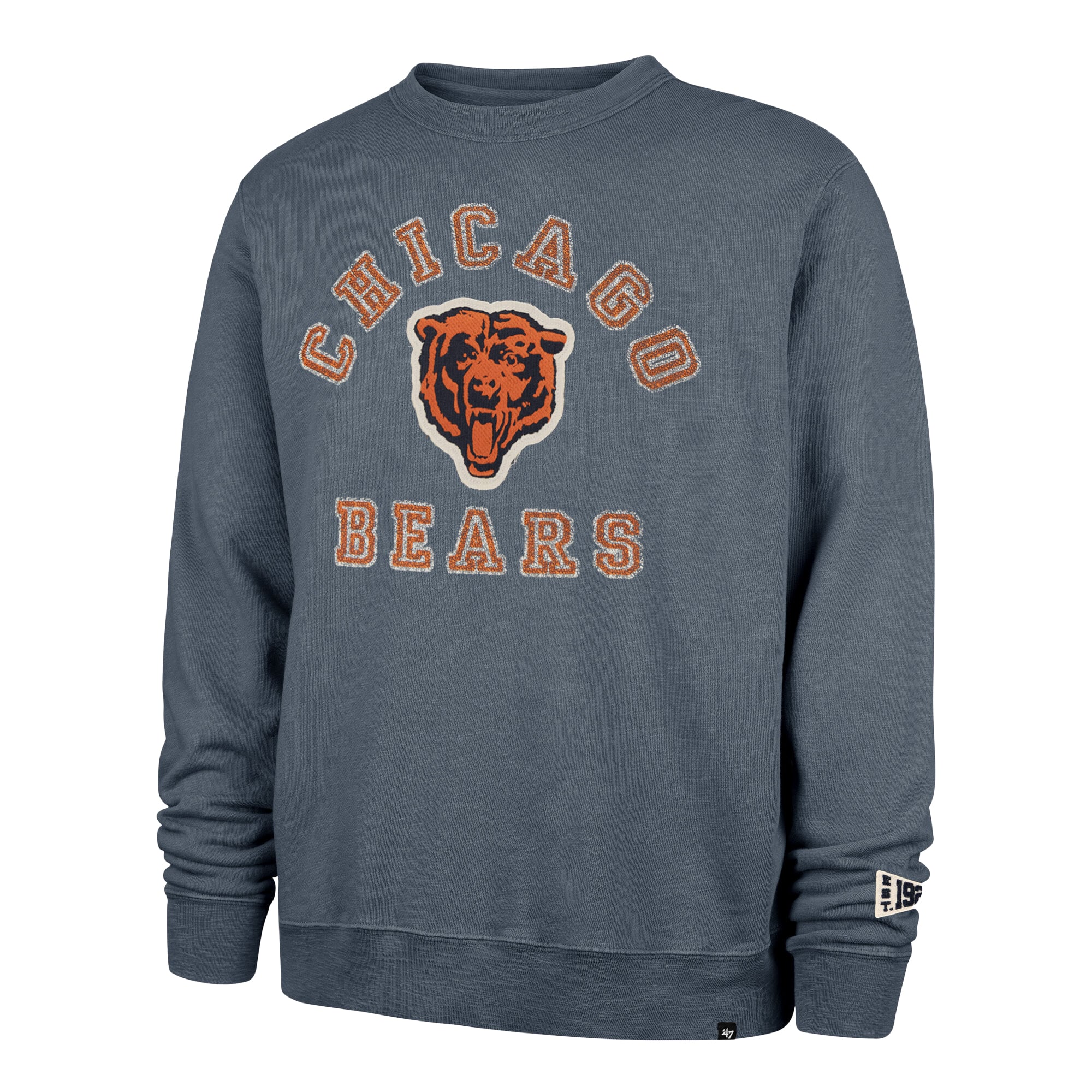 Men's '47 Navy Chicago Bears Calderwood Well Worn French Terry Sweatshirt