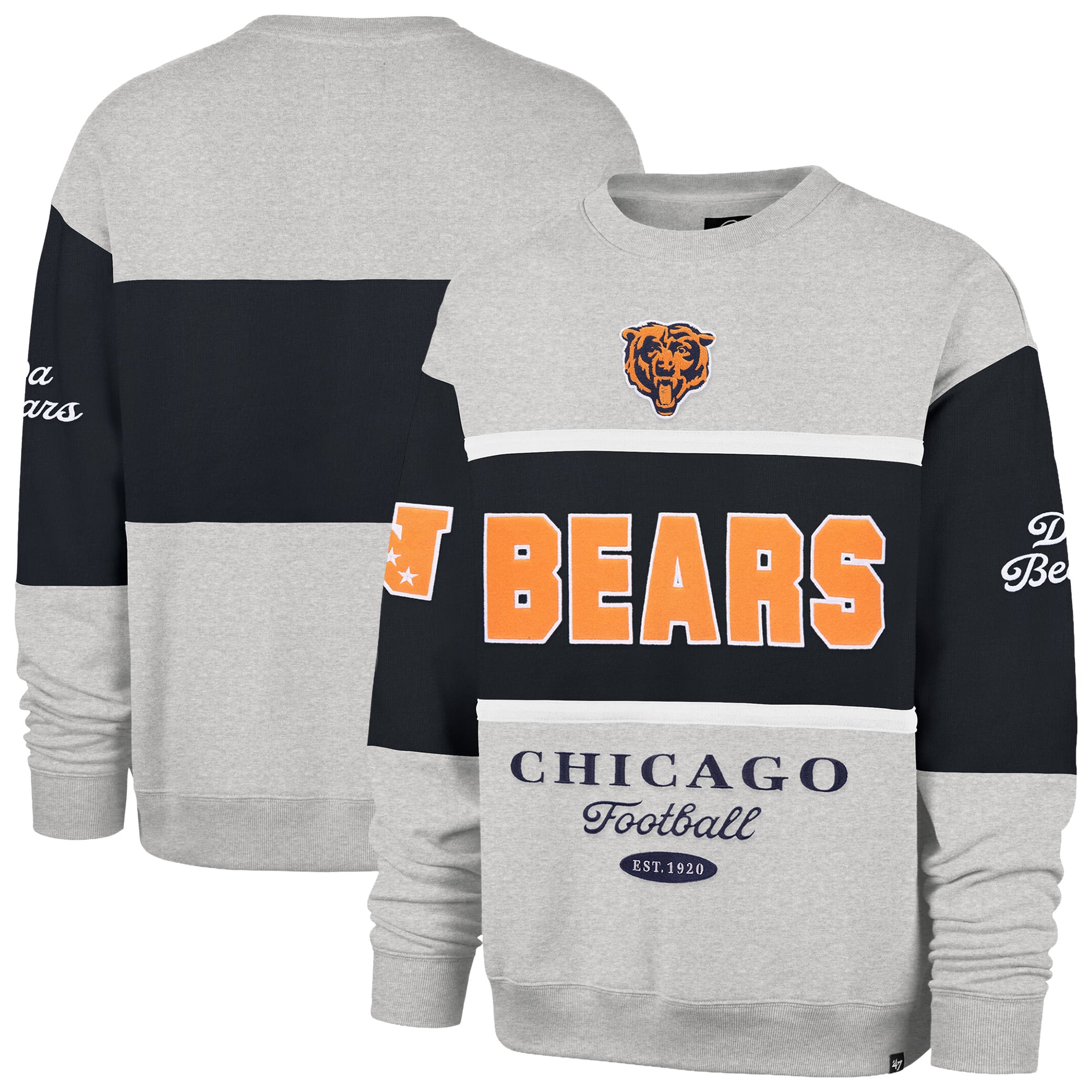 Sweat-shirt homme '47 Chicago Bears Blockfield Maximalist bleu marine/gris chiné