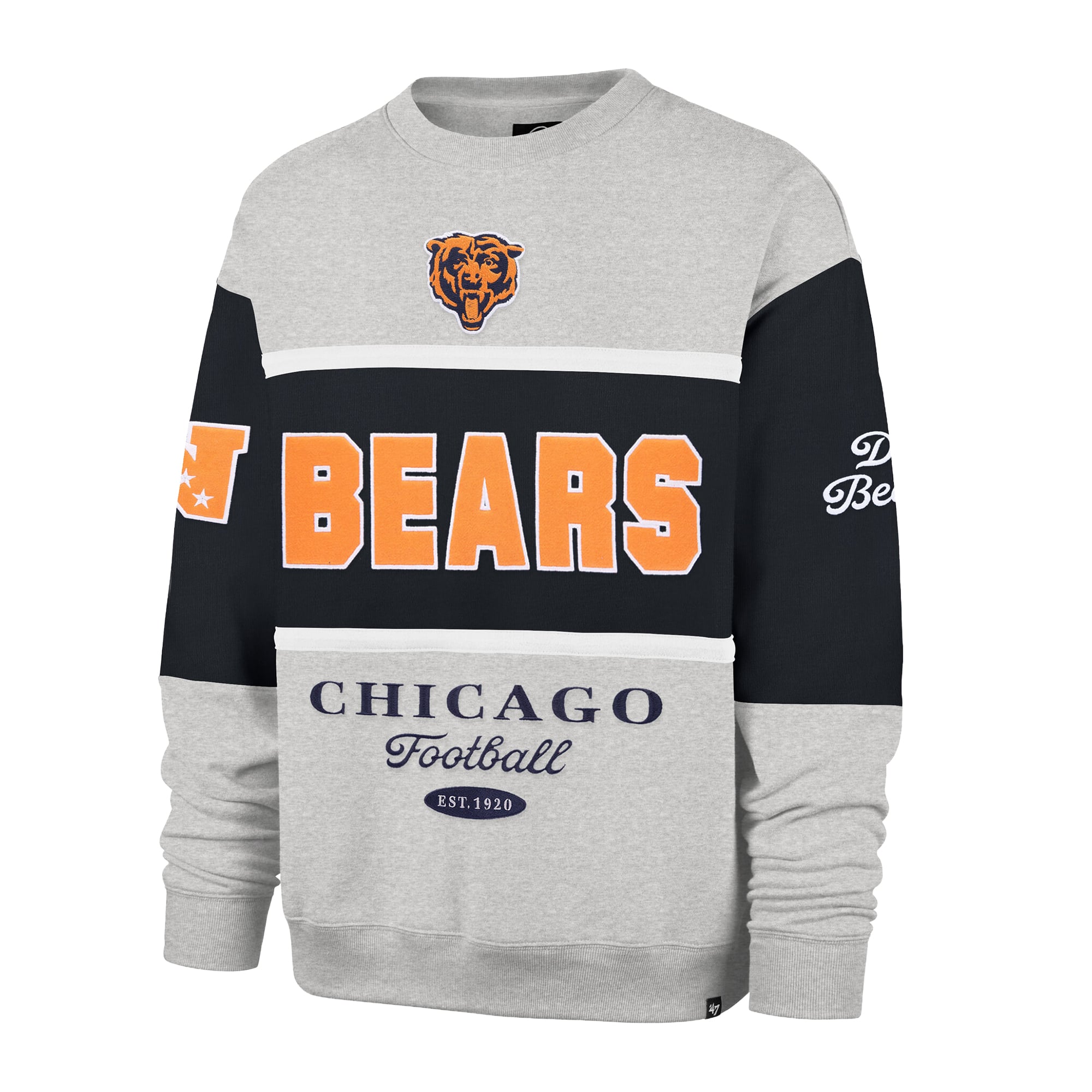 Sweat-shirt homme '47 Chicago Bears Blockfield Maximalist bleu marine/gris chiné