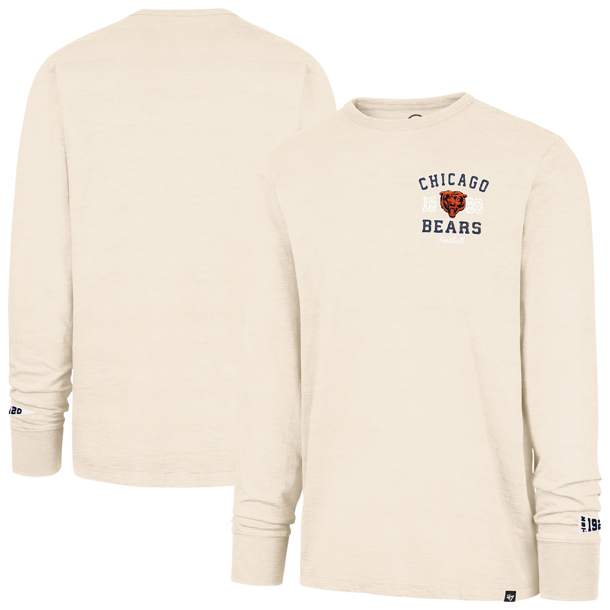 T-shirt à manches longues Chicago Bears beige '47 pour homme