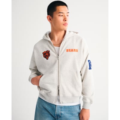 Chicago Bears Abercrombie & Fitch  Fleece Full-Zip Hoodie - Gray