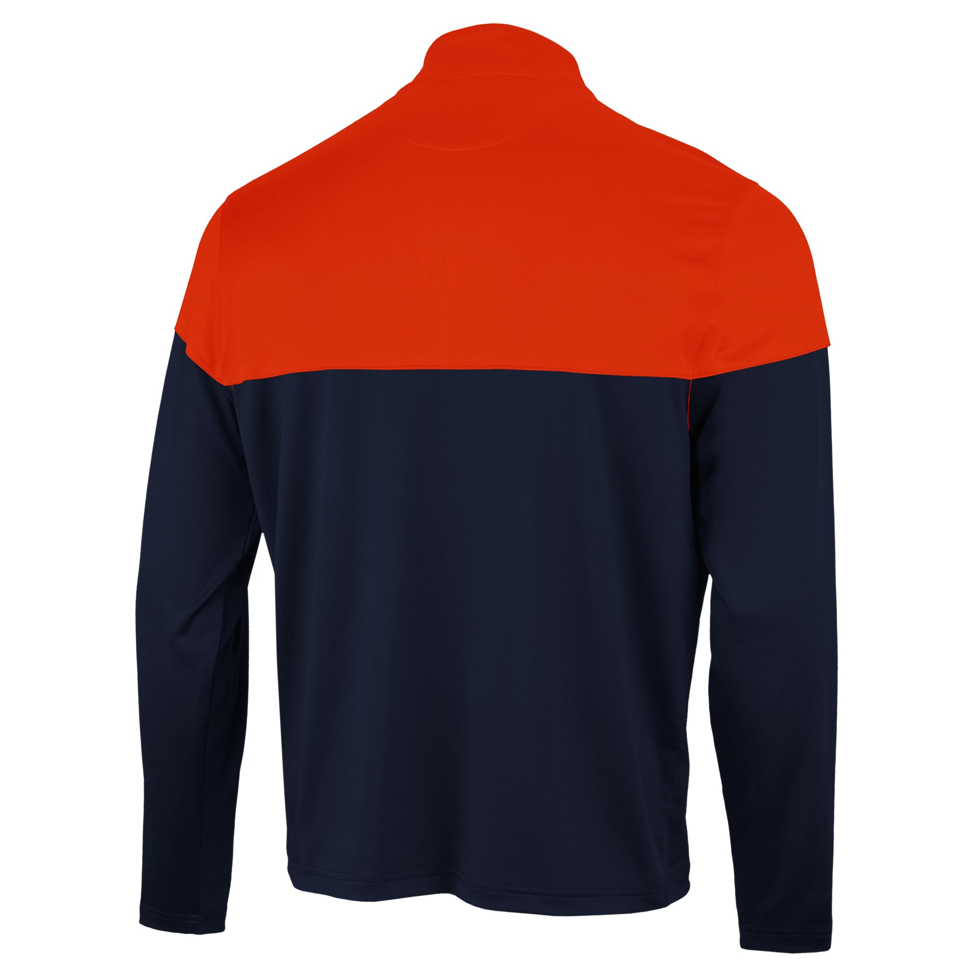 Pull à col zippé Antigua Hinder Chicago Bears bleu marine/orange pour homme