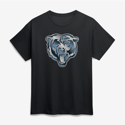 Chicago Bears Big & Tall Metallic Mascot T-Shirt - Black