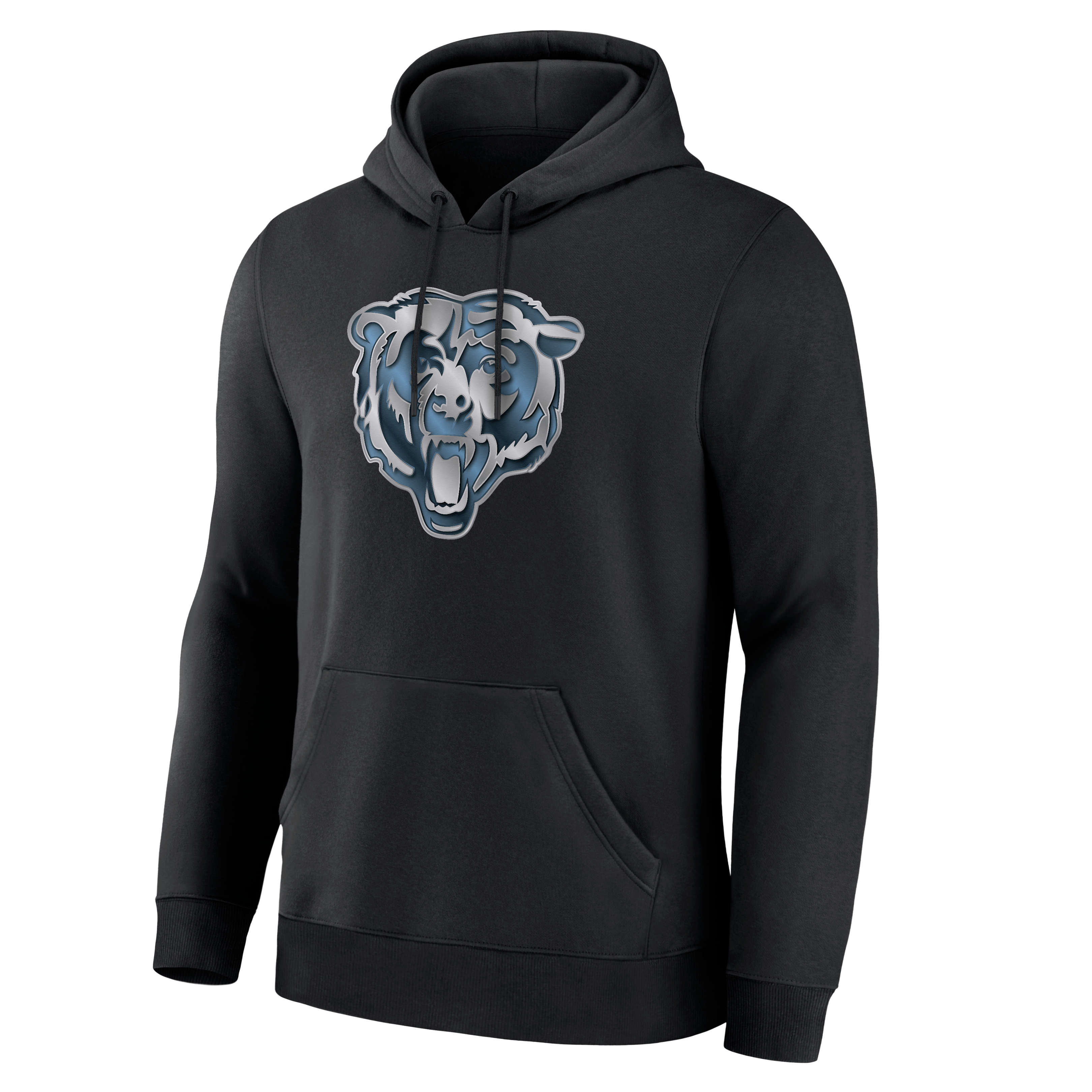 Sweat à capuche noir pour homme avec la mascotte métallique des Chicago Bears