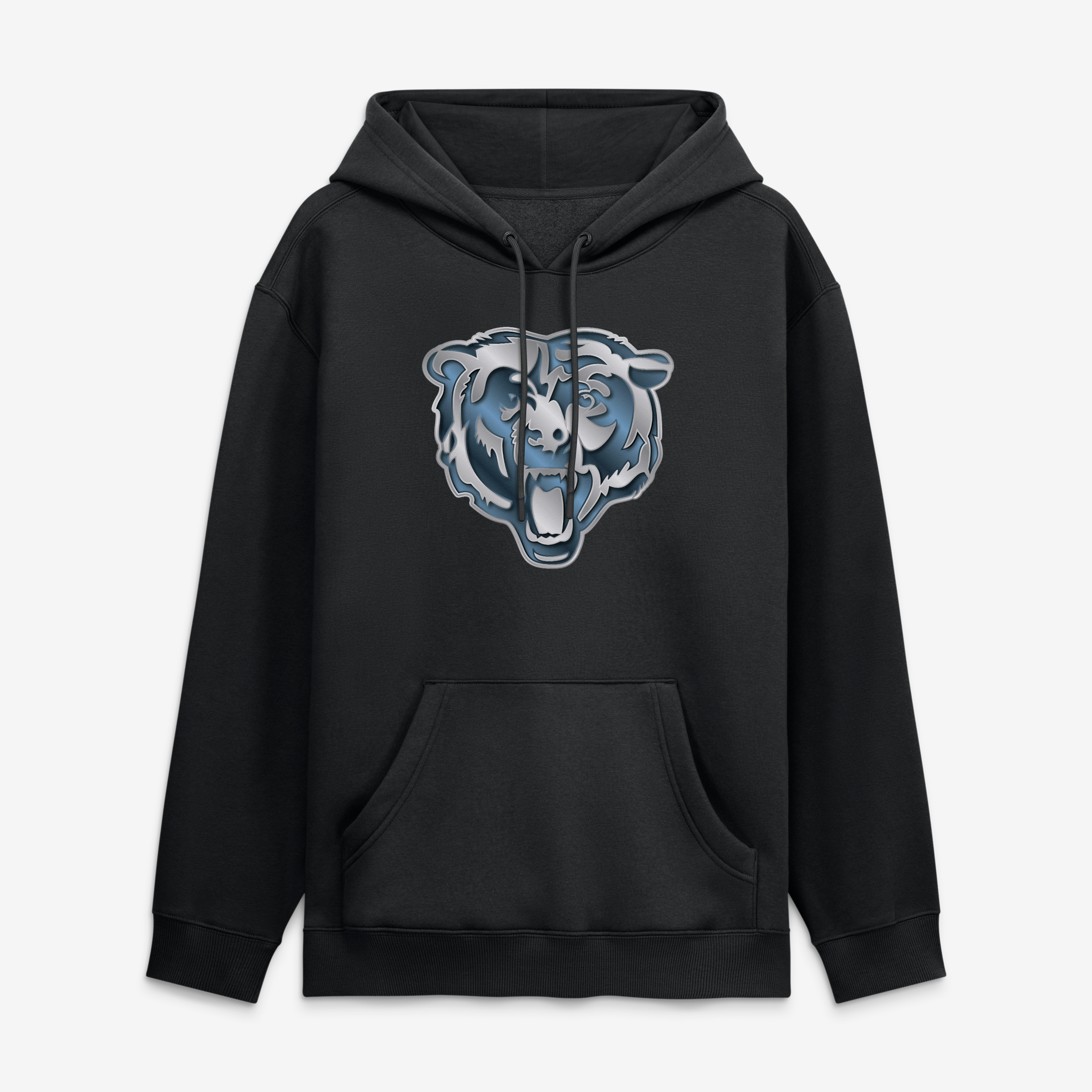 Sweat à capuche noir pour homme avec la mascotte métallique des Chicago Bears