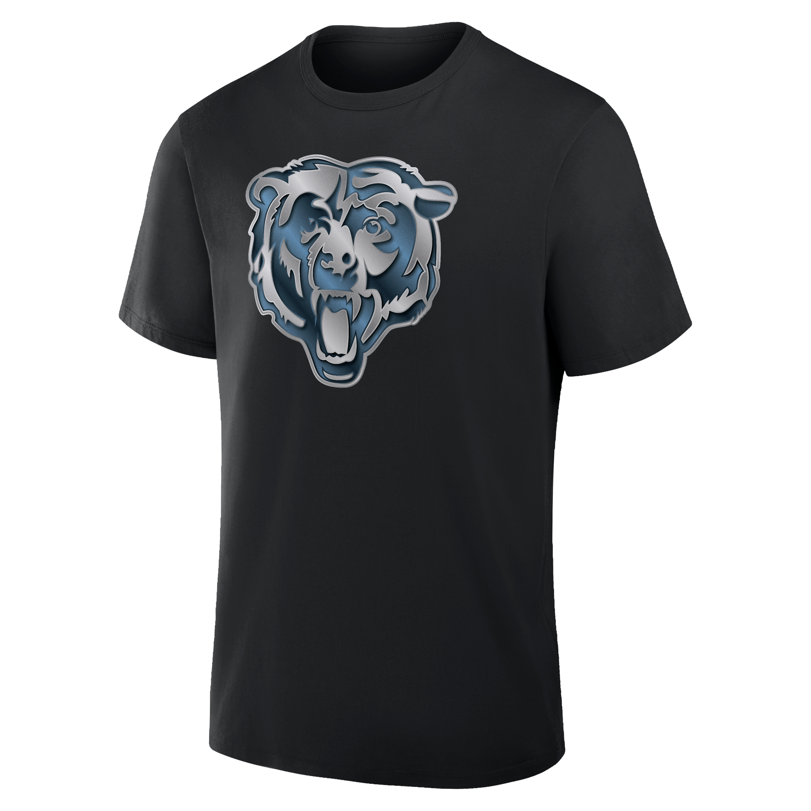 T-shirt noir pour homme avec mascotte métallique des Chicago Bears