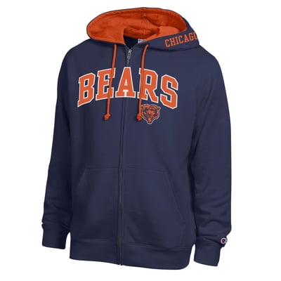  Chicago Bears Champion Full-Zip Hoodie -  Navy/Orange