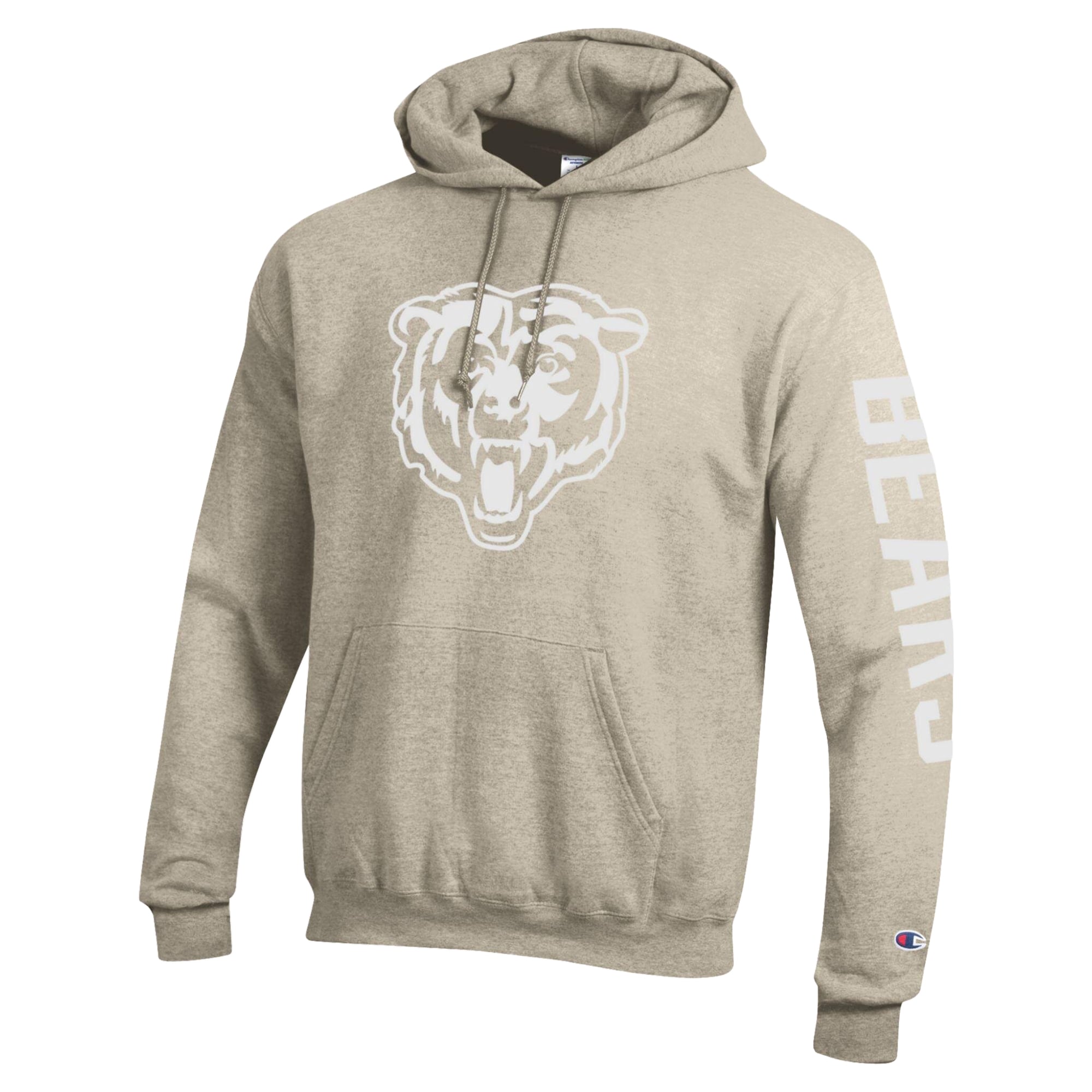 Men's Champion Oatmeal Chicago Bears Powerblend Hoodie