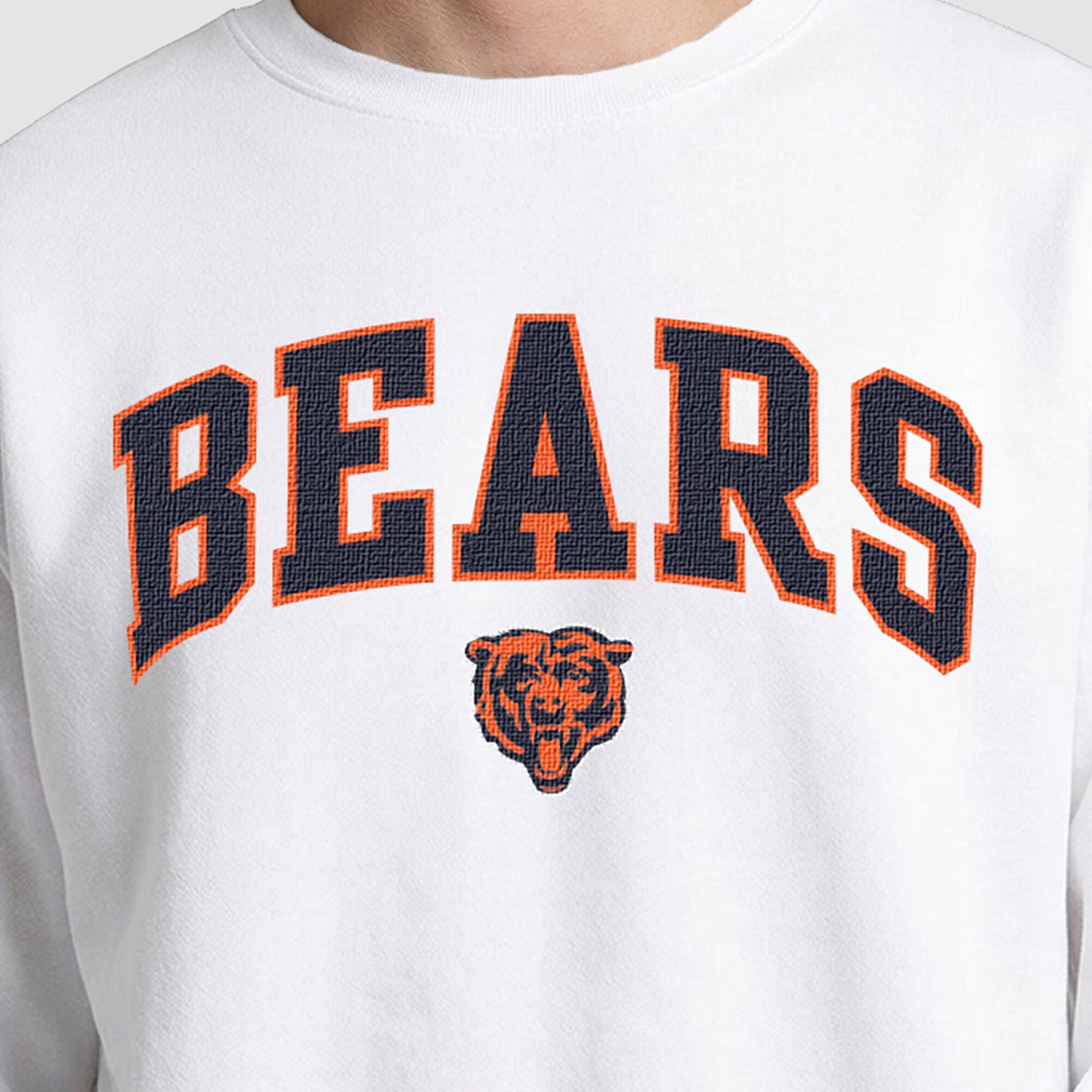 Sweat-shirt blanc à doublure contrastée Champion pour homme, Chicago Bears