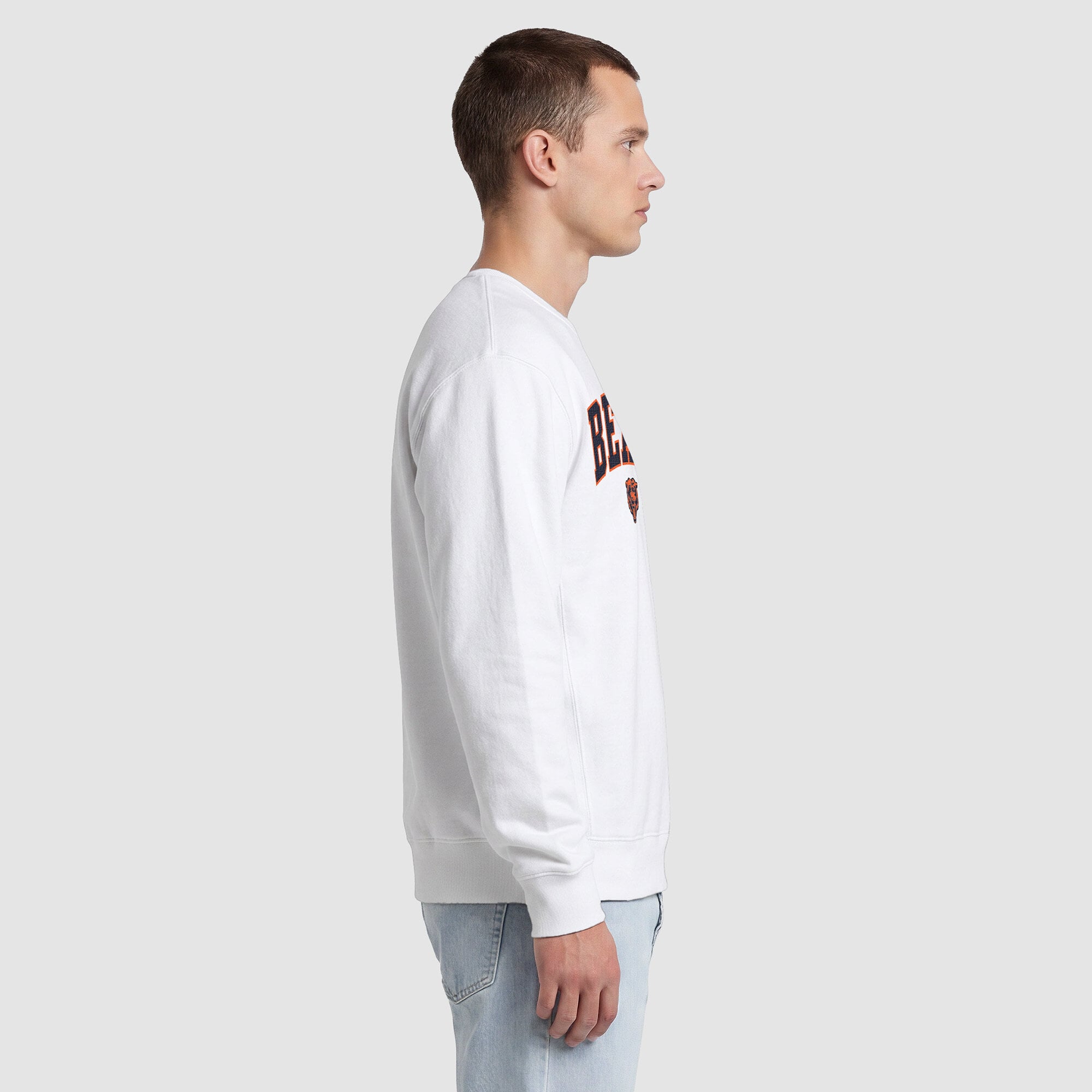 Sweat-shirt blanc à doublure contrastée Champion pour homme, Chicago Bears