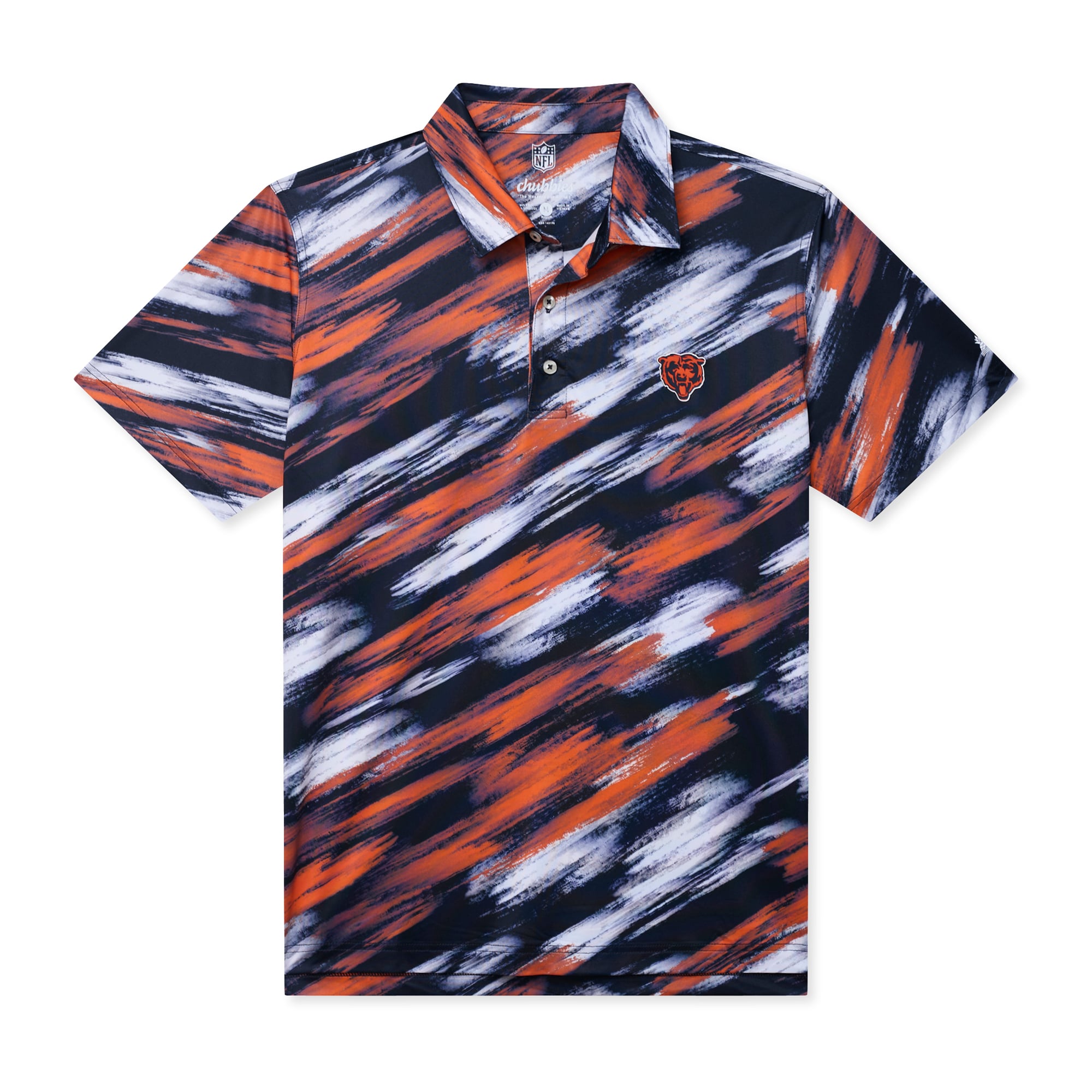 Polo Chubbies bleu marine Chicago Bears Color Blitz pour homme