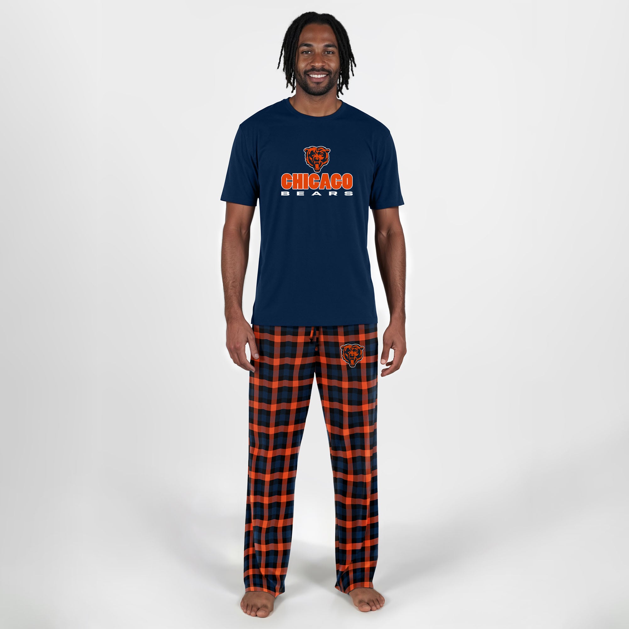 Men's Concepts Sport Navy Chicago Bears Big & Tall Highland Sleep Set