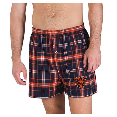 Chicago Bears Concepts Sport Ultimate Flannel Boxers - Navy/Orange