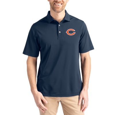Chicago Bears Cutter & Buck Virtue Eco Pique Recycled Polo - Navy