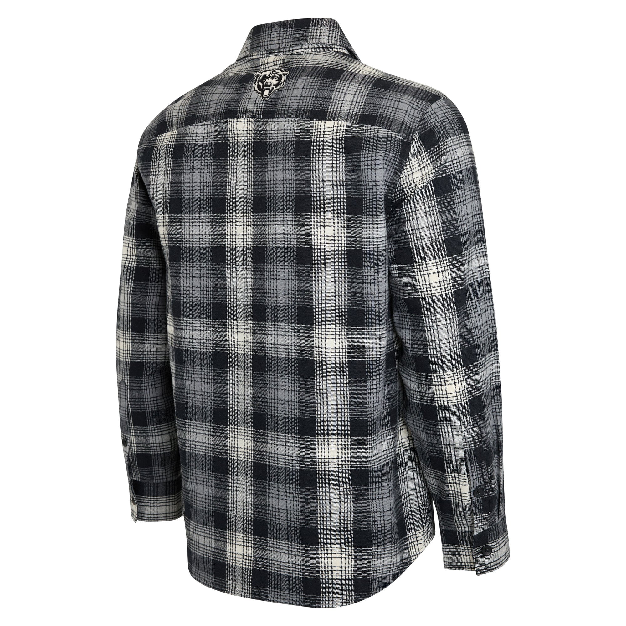 Men's Darius Rucker Collection by Fanatics Black Chicago Bears Flannel Plaid Long Sleeve Button Up Shirt