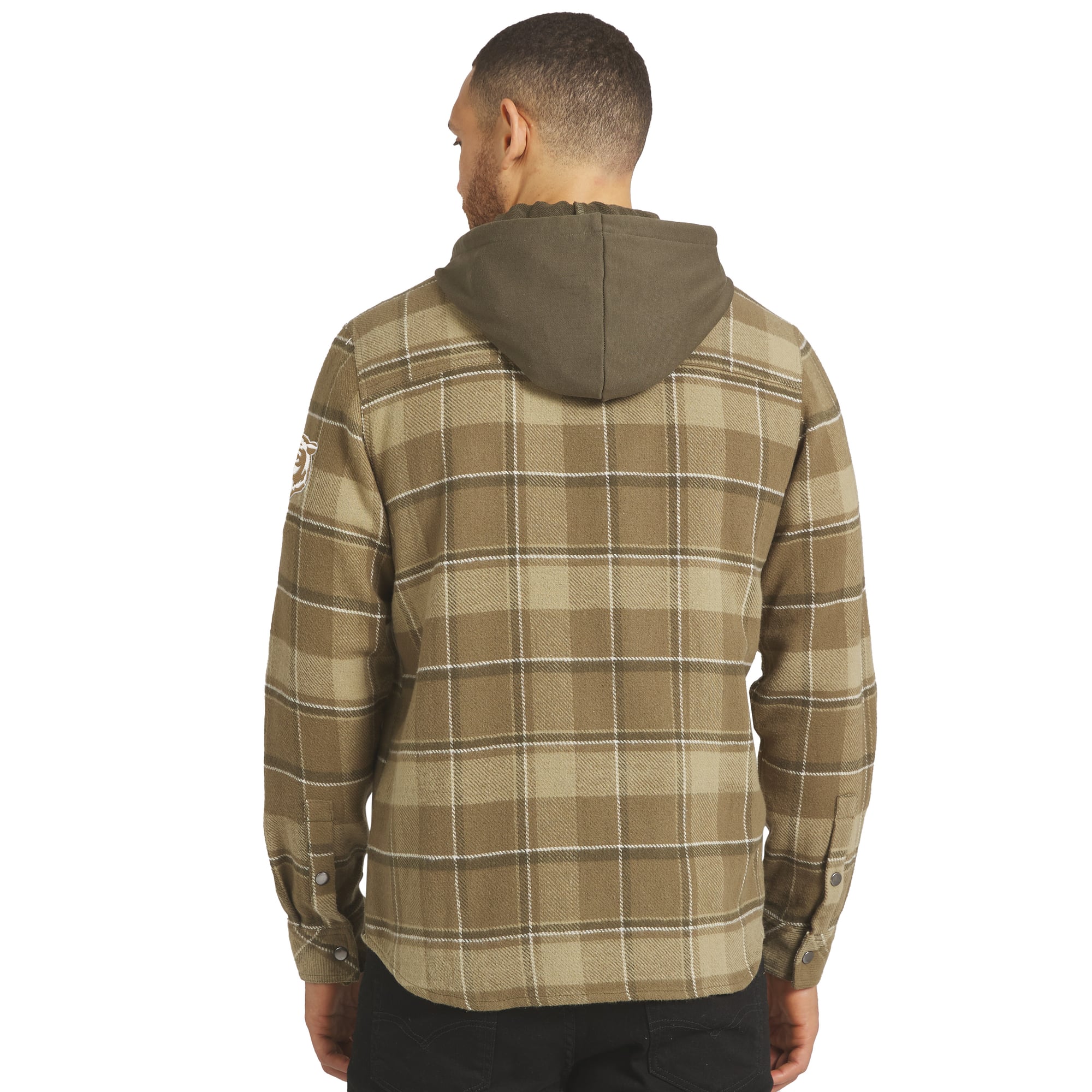 Men's Darius Rucker Collection by Fanatics Brown/Olive Chicago Bears Woven Hooded Full-Snap Shacket