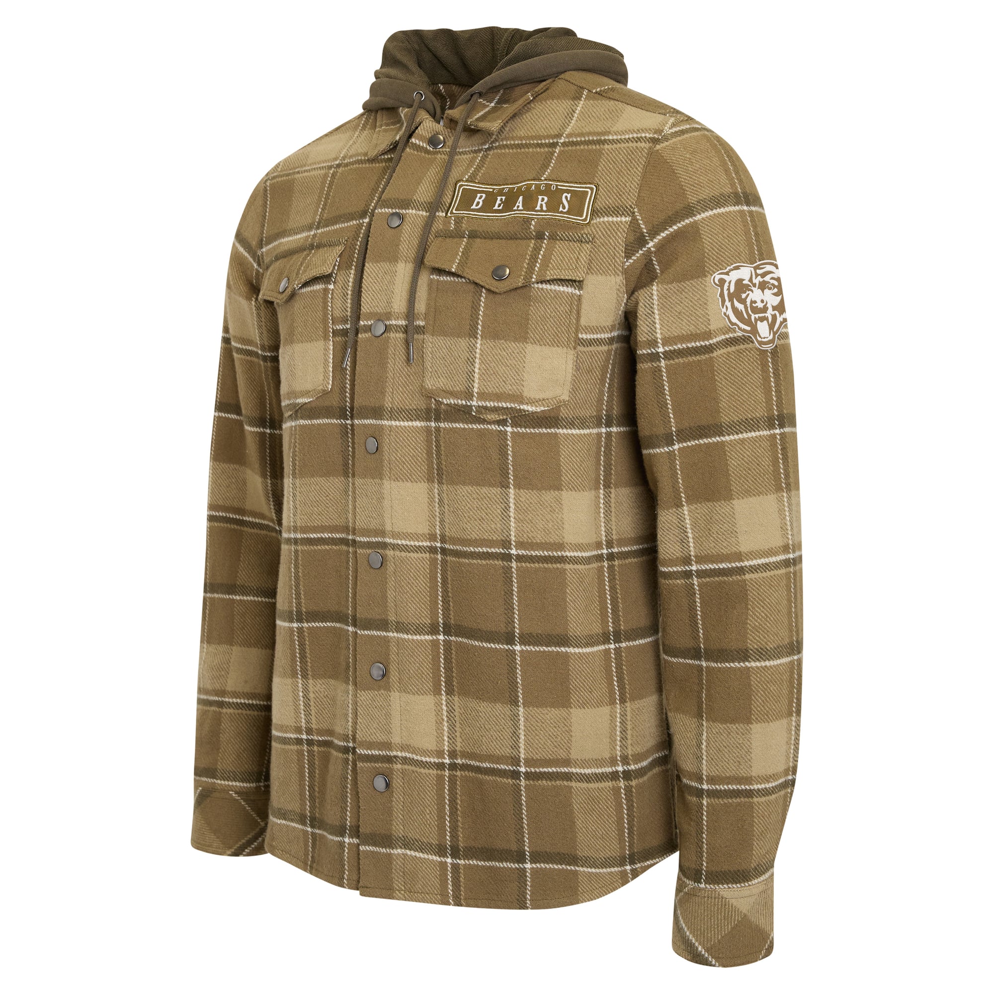 Men's Darius Rucker Collection by Fanatics Brown/Olive Chicago Bears Woven Hooded Full-Snap Shacket