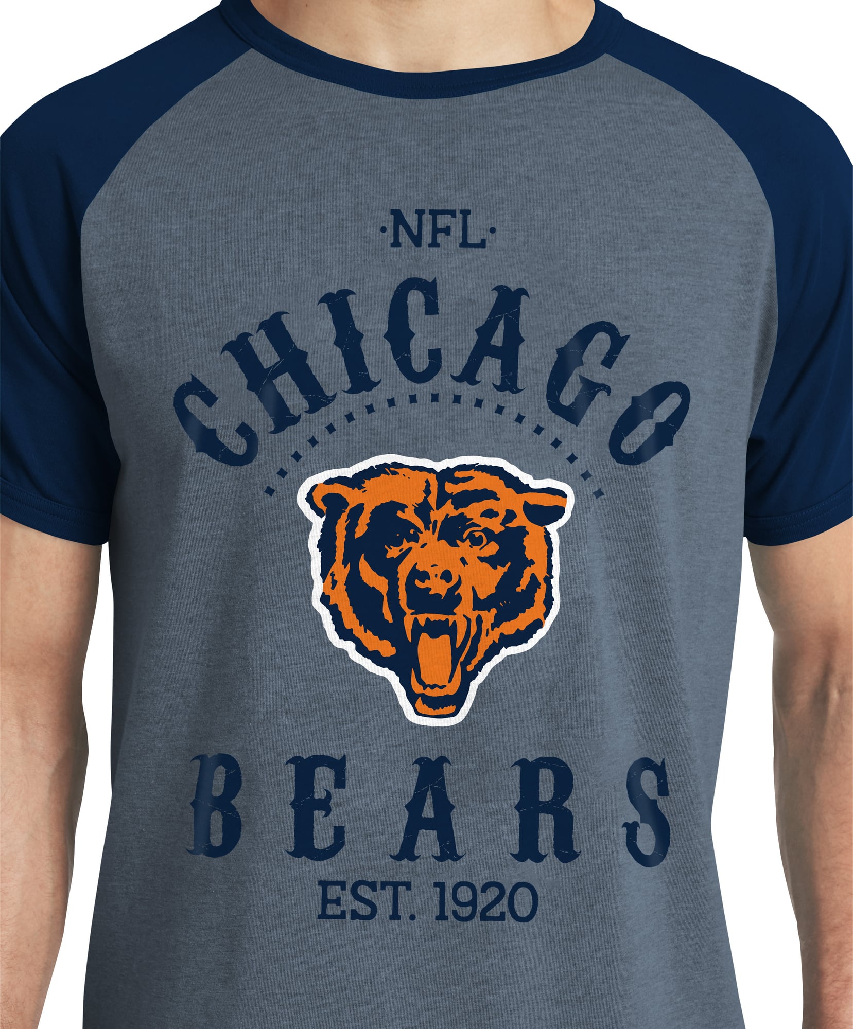 T-shirt raglan bleu marine Chicago Bears de la collection Darius Rucker pour homme par Fanatics