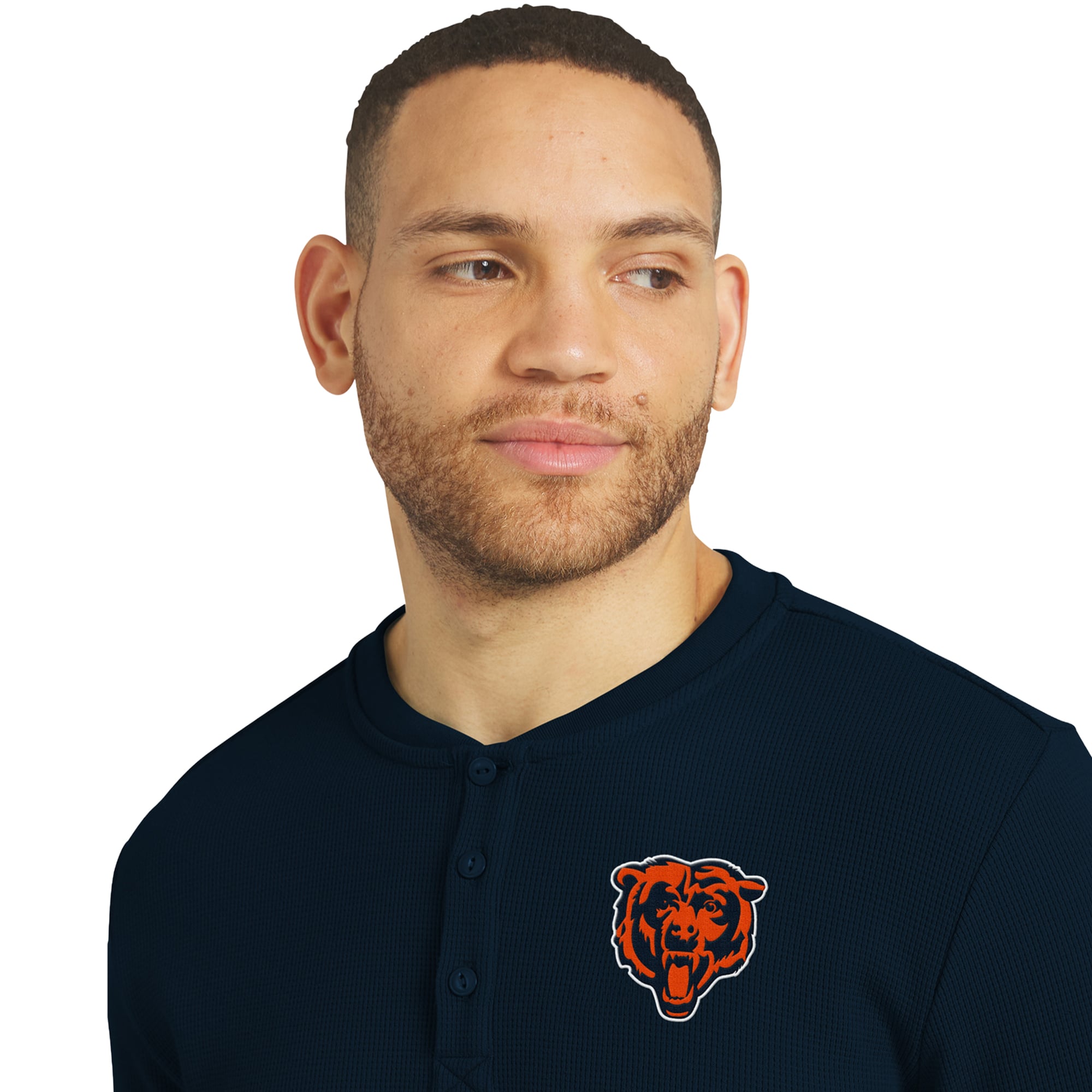 T-shirt à manches longues Henley bleu marine Chicago Bears de la collection Darius Rucker pour homme par Fanatics