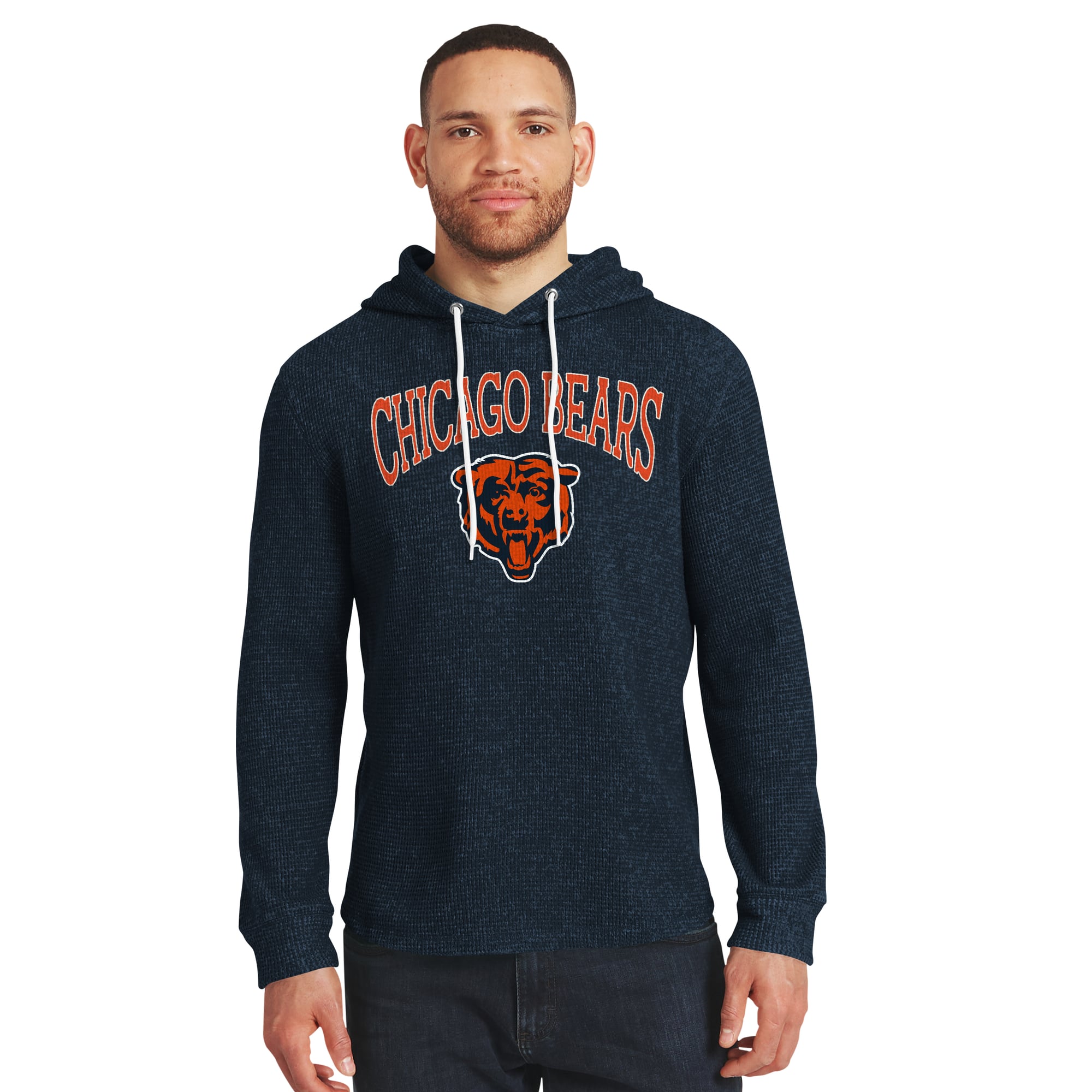 Collection Darius Rucker pour homme par Fanatics T-shirt à manches longues et capuche en maille gaufrée Chicago Bears bleu marine