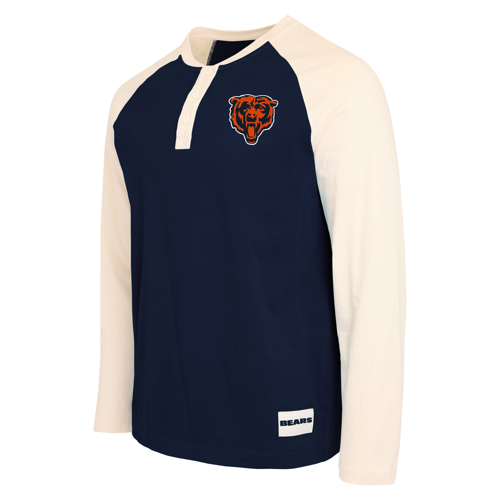 Men's Darius Rucker Collection by Fanatics Navy/Cream Chicago Bears Henley Long Sleeve T-Shirt