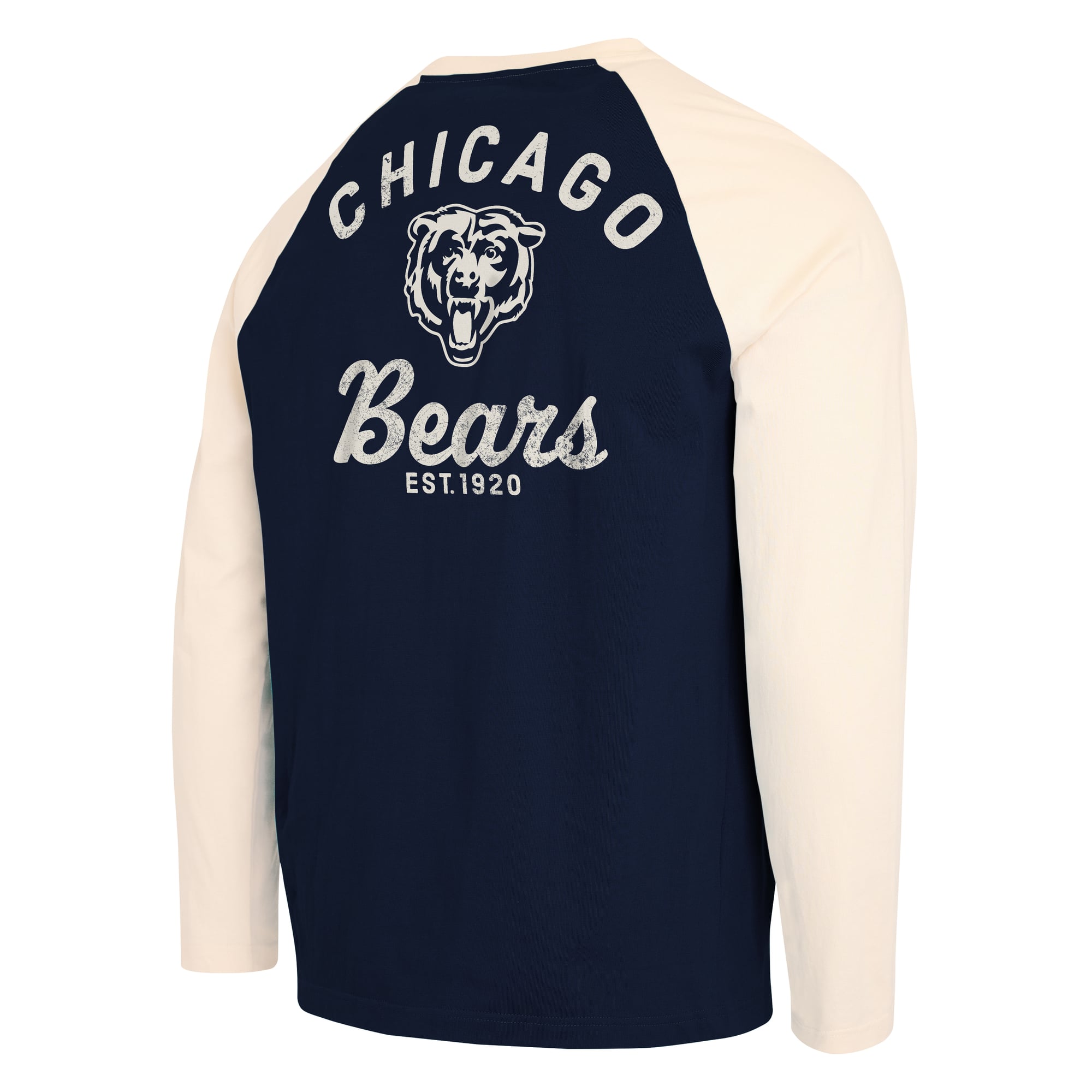 Men's Darius Rucker Collection by Fanatics Navy/Cream Chicago Bears Henley Long Sleeve T-Shirt