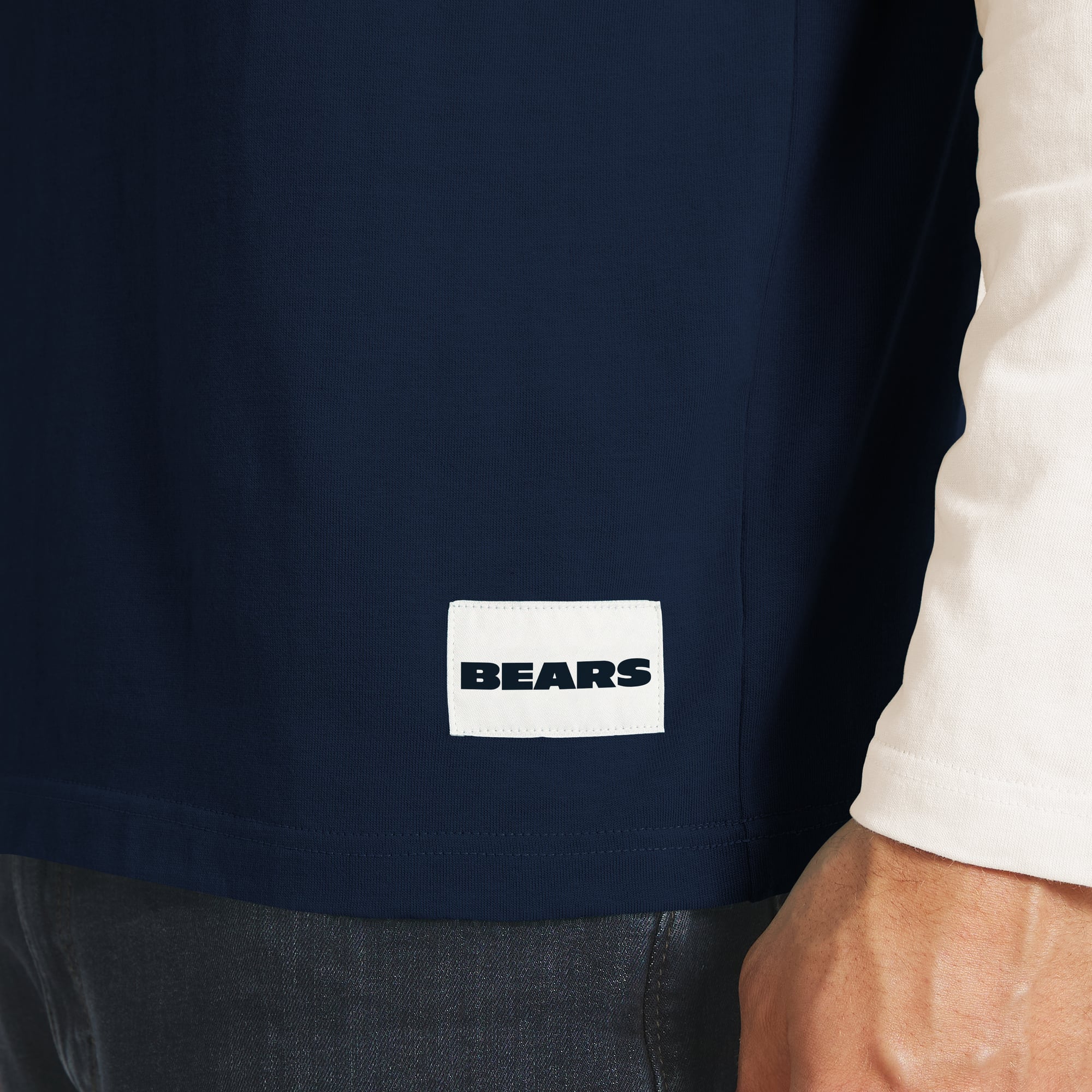 Men's Darius Rucker Collection by Fanatics Navy/Cream Chicago Bears Henley Long Sleeve T-Shirt