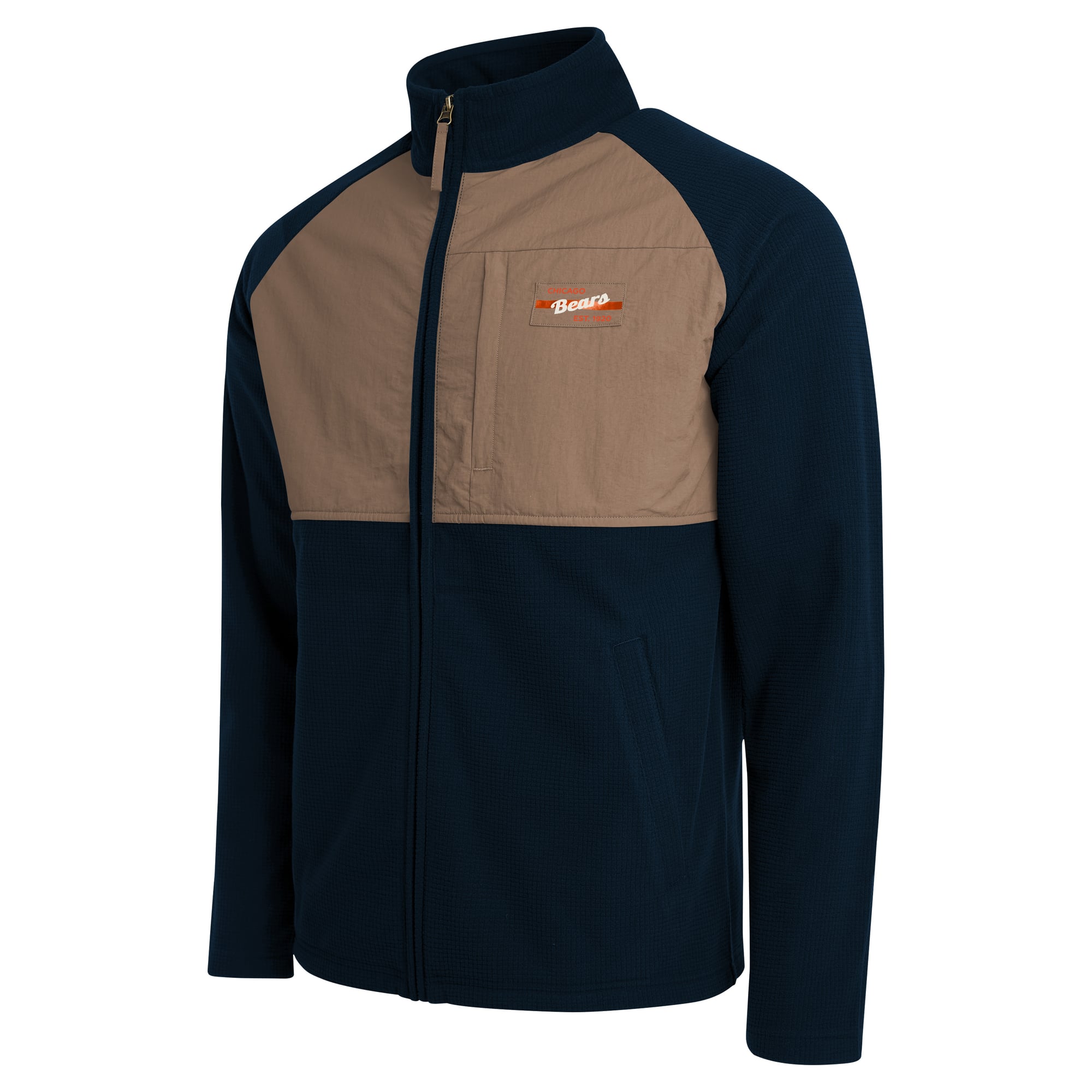 Men's Darius Rucker Collection by Fanatics Navy/Tan Chicago Bears Full-Zip Raglan Jacket