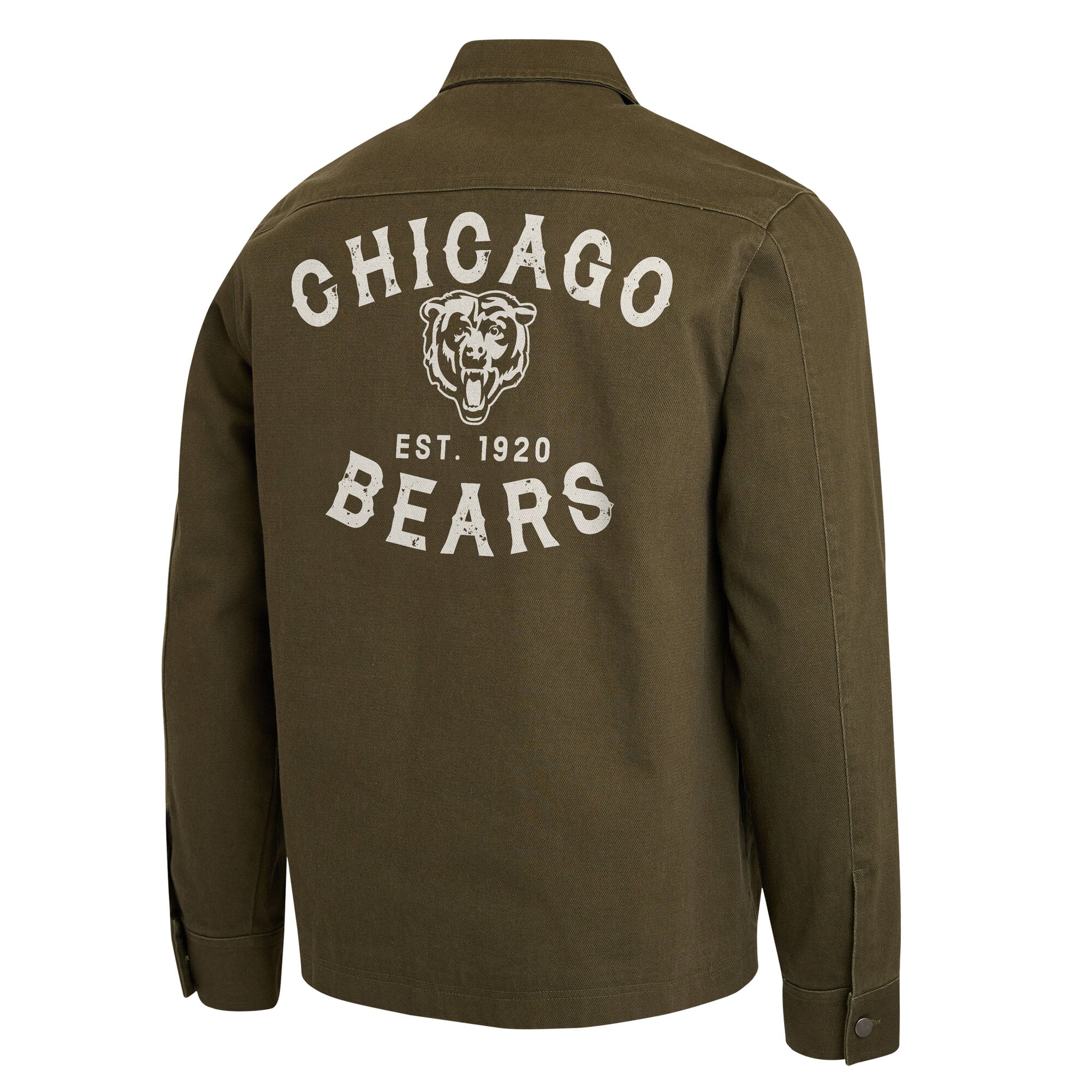 Men's Darius Rucker Collection by Fanatics Olive Chicago Bears Brushed Canvas Full-Zip Jacket