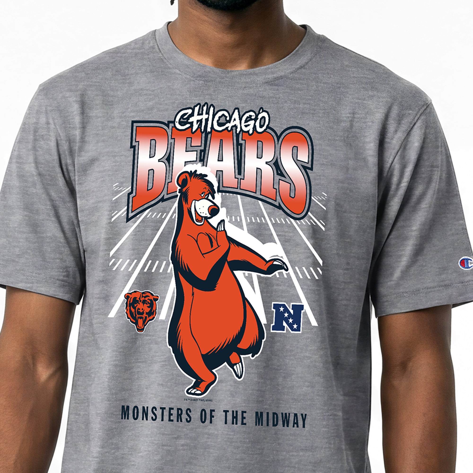T-shirt homme Disney x Champion gris Chicago Bears Baloo All-Star
